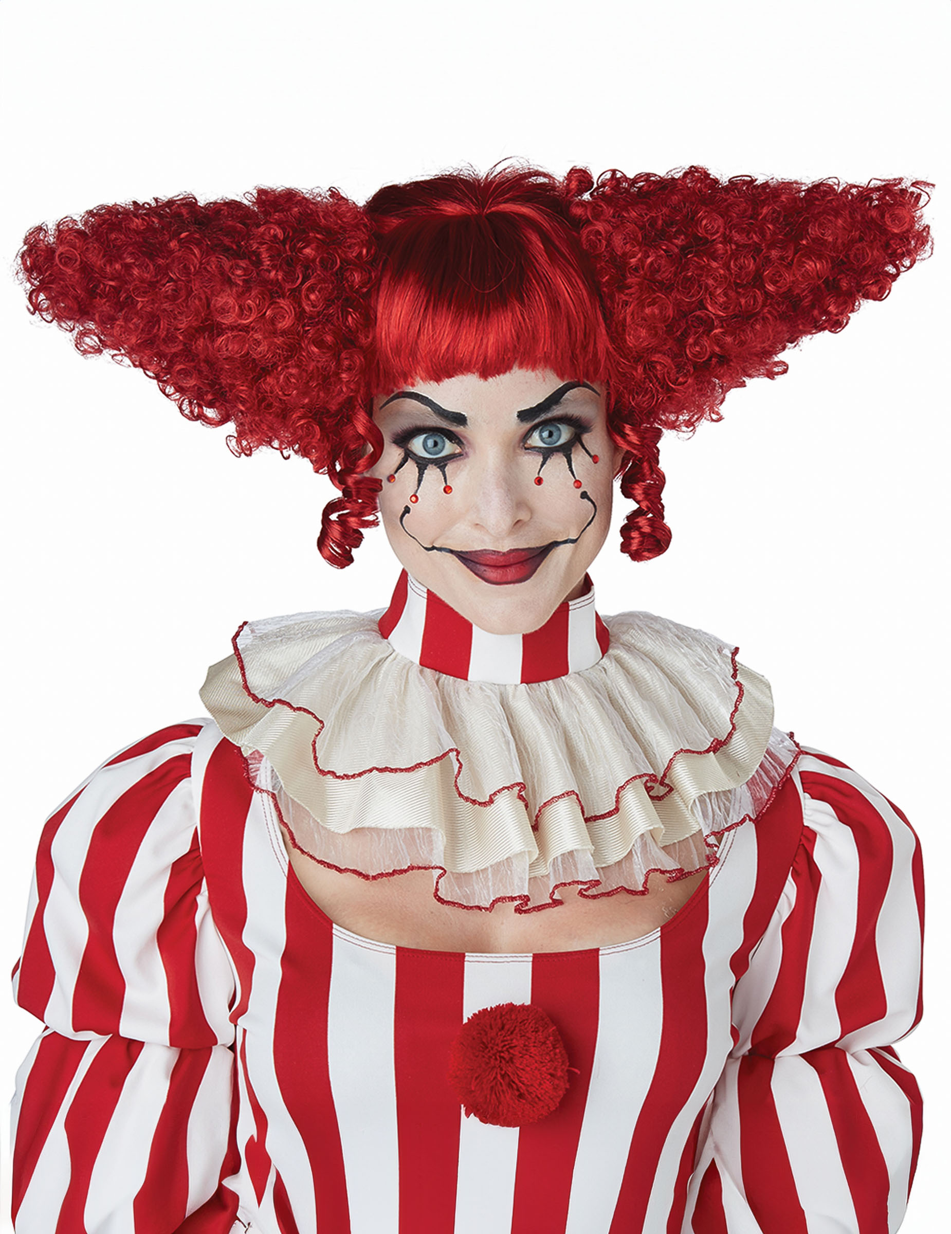 Perruque clown psycho rouge femme