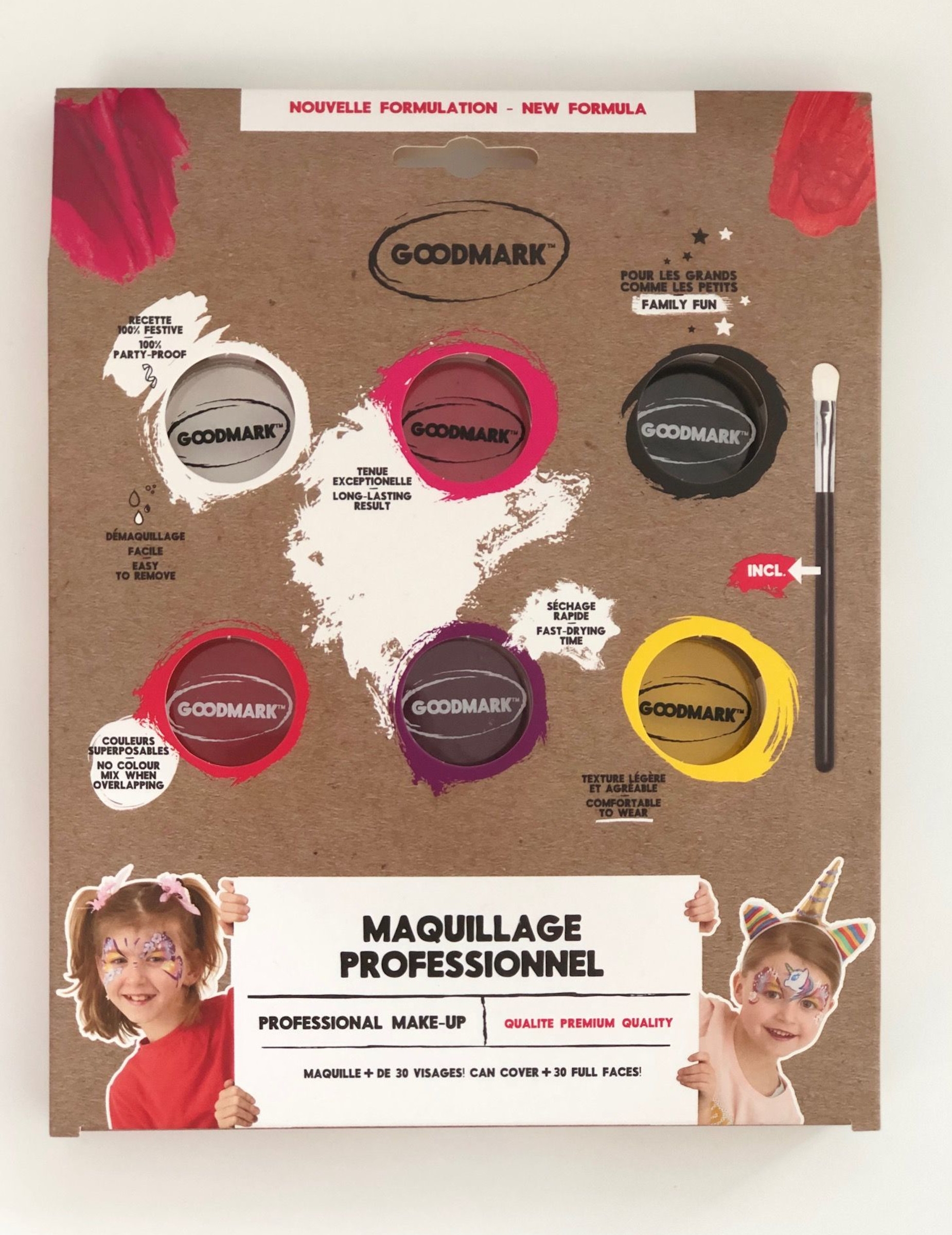Palette  maquillage professionnelle à l'eau thème fille 6 x 4 g