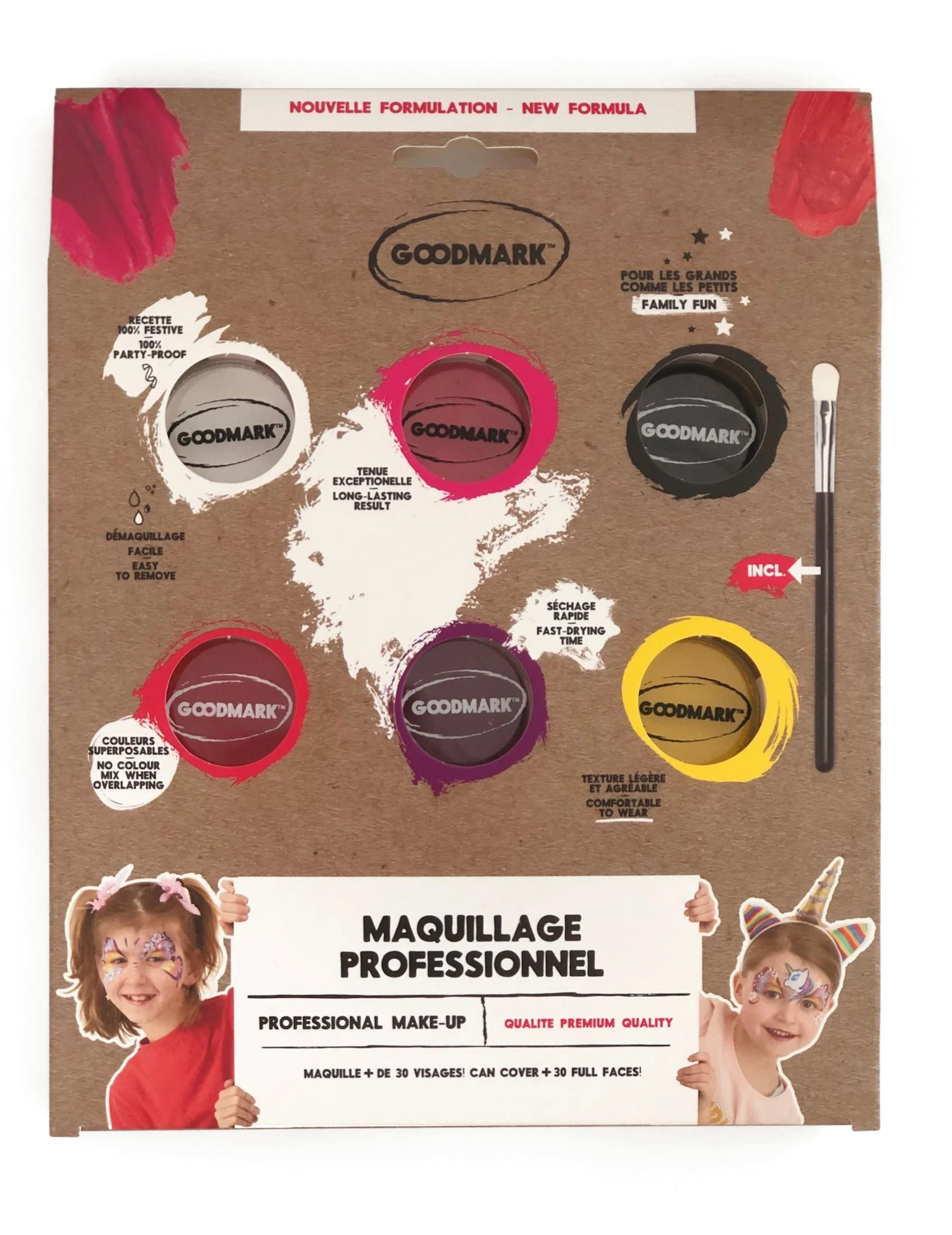 Palette  maquillage professionnelle à l'eau thème fille 6 x 4 g