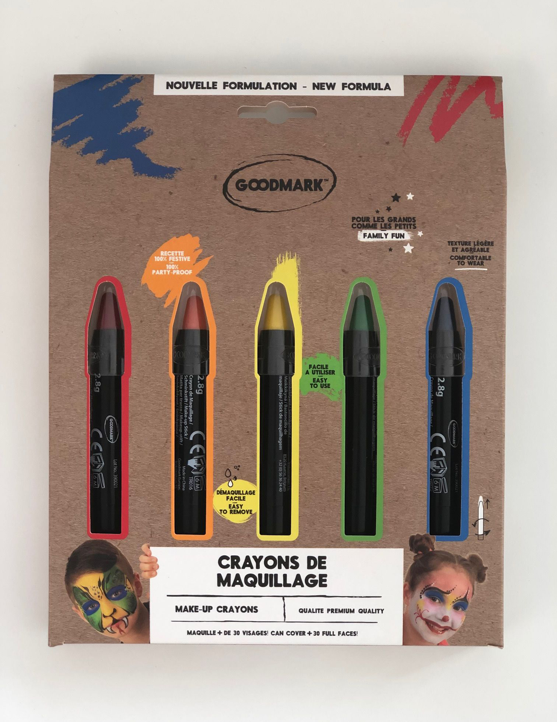 5 crayons de maquillage arc-en-ciel 2,8 g