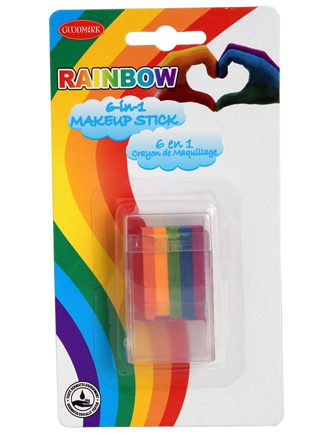 Stick crayon maquillage 6 en 1 arc-en-ciel 7,2 g