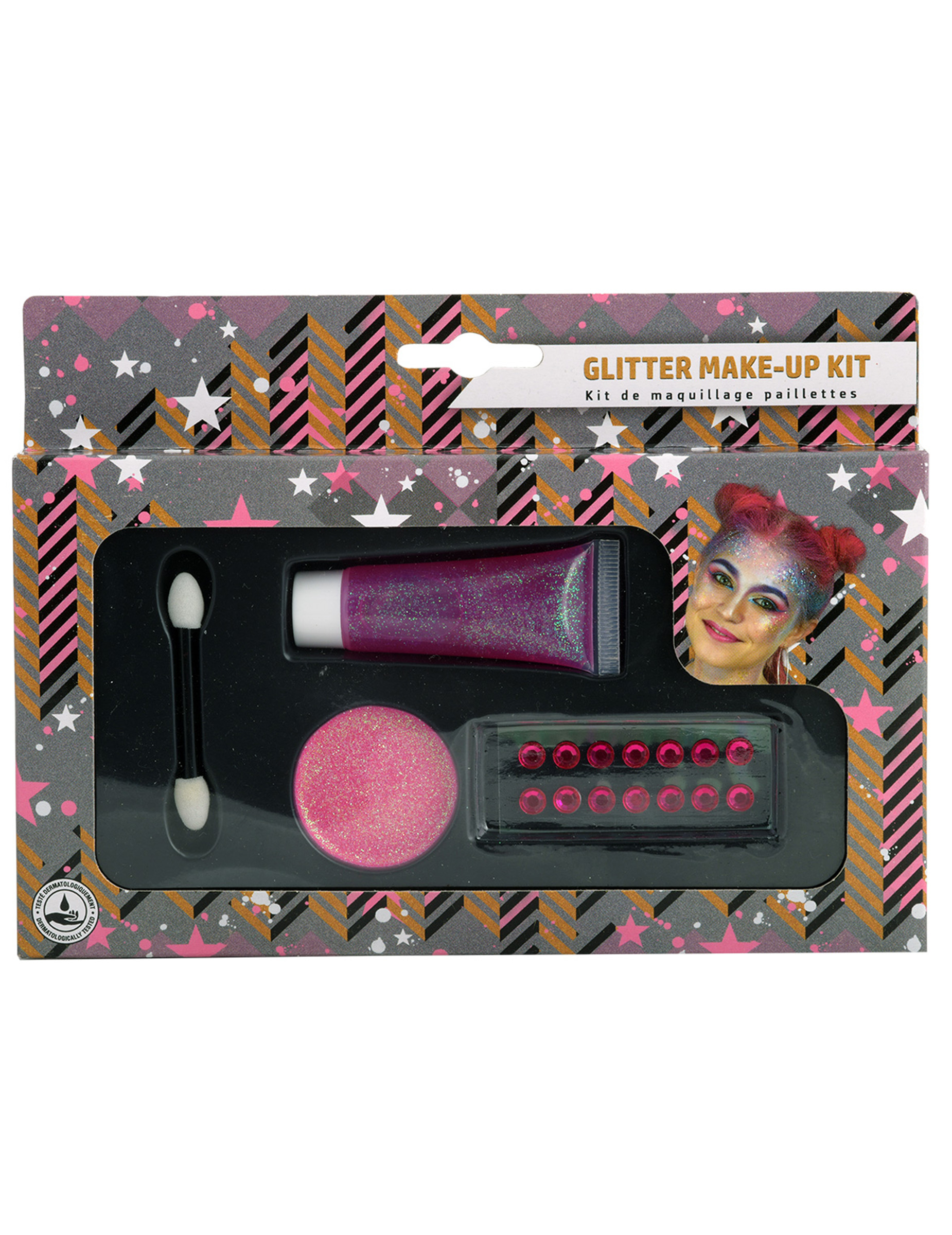 Kit de maquillage rose pailleté