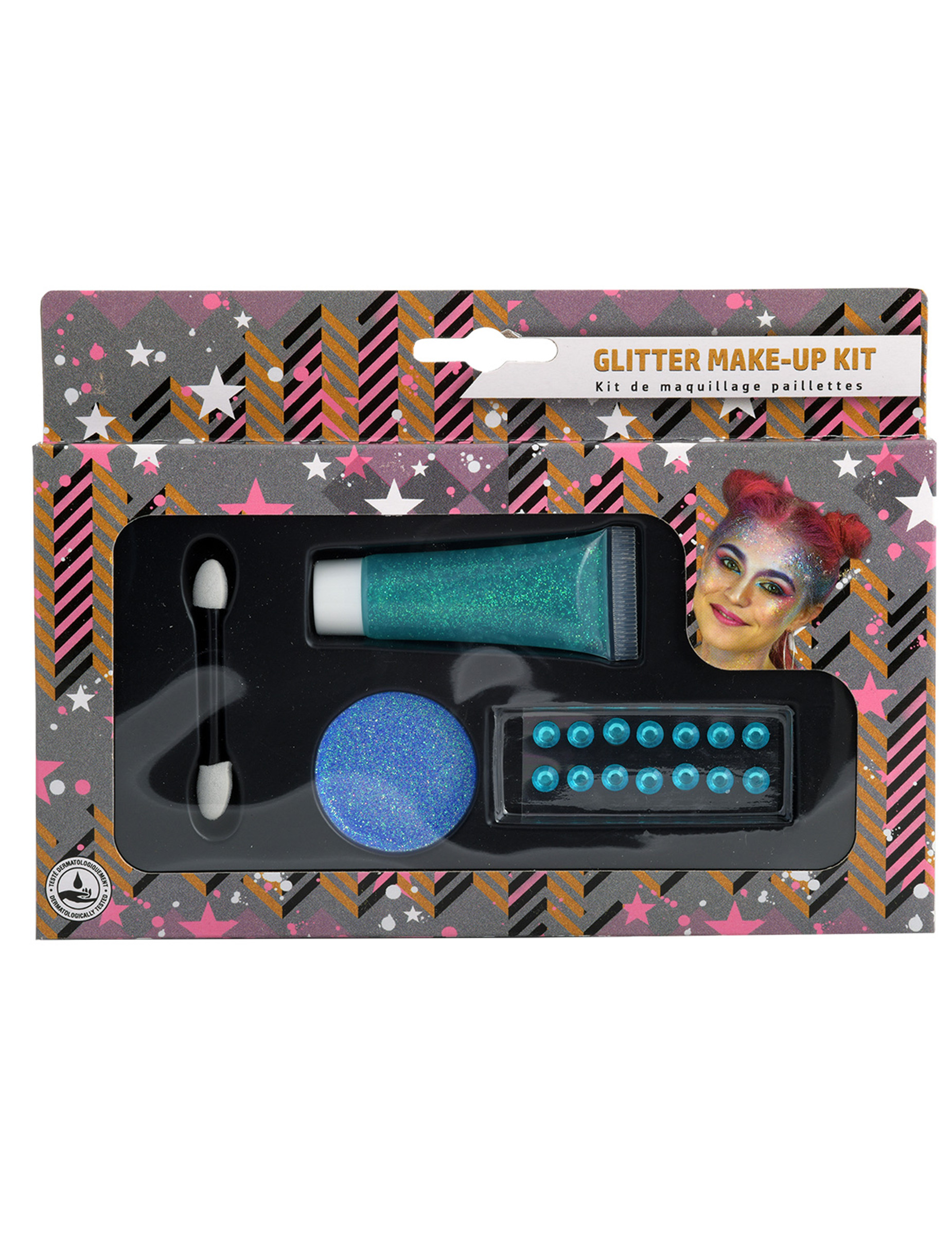 Kit de maquillage bleu pailleté
