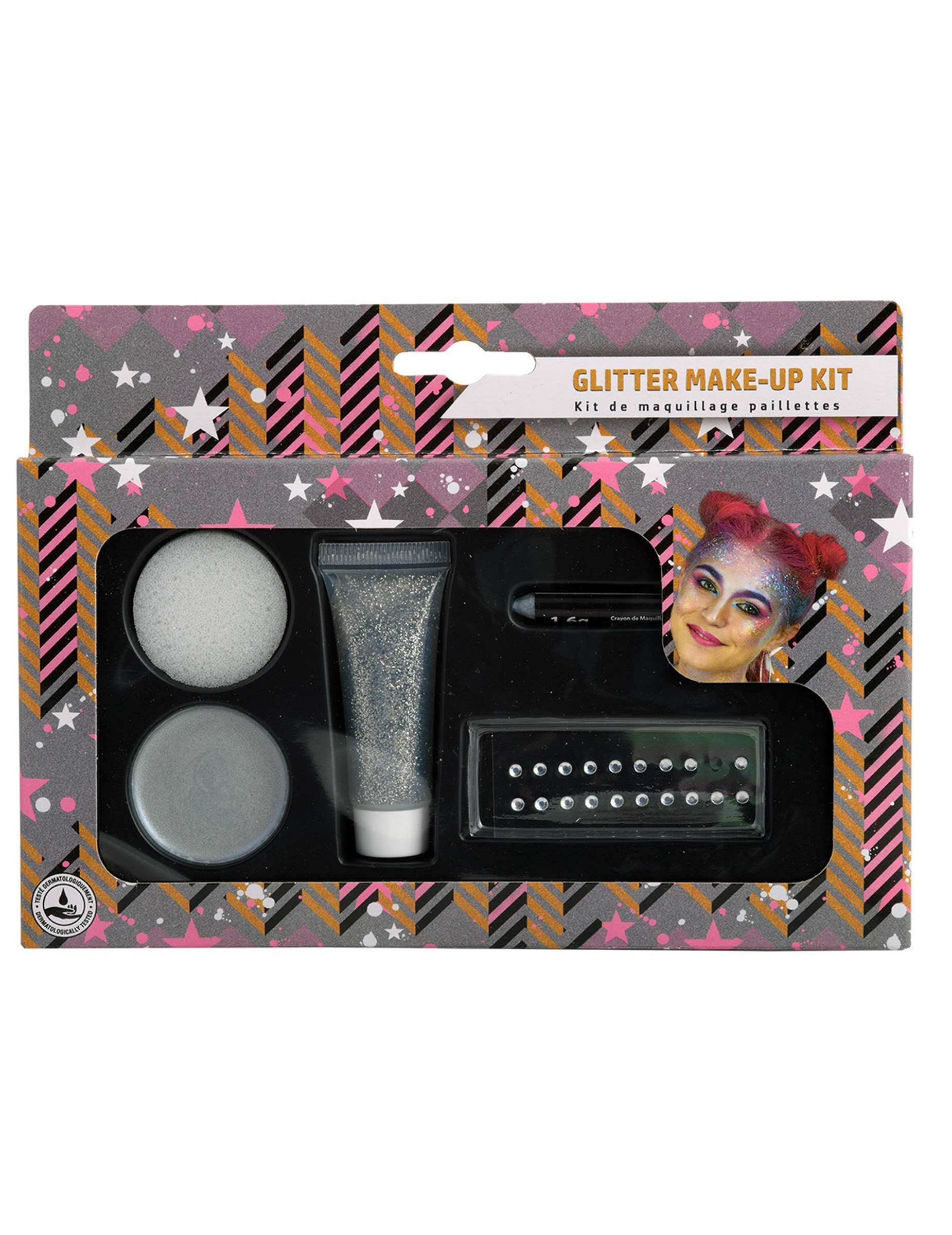 Kit de maquillage gris pailleté