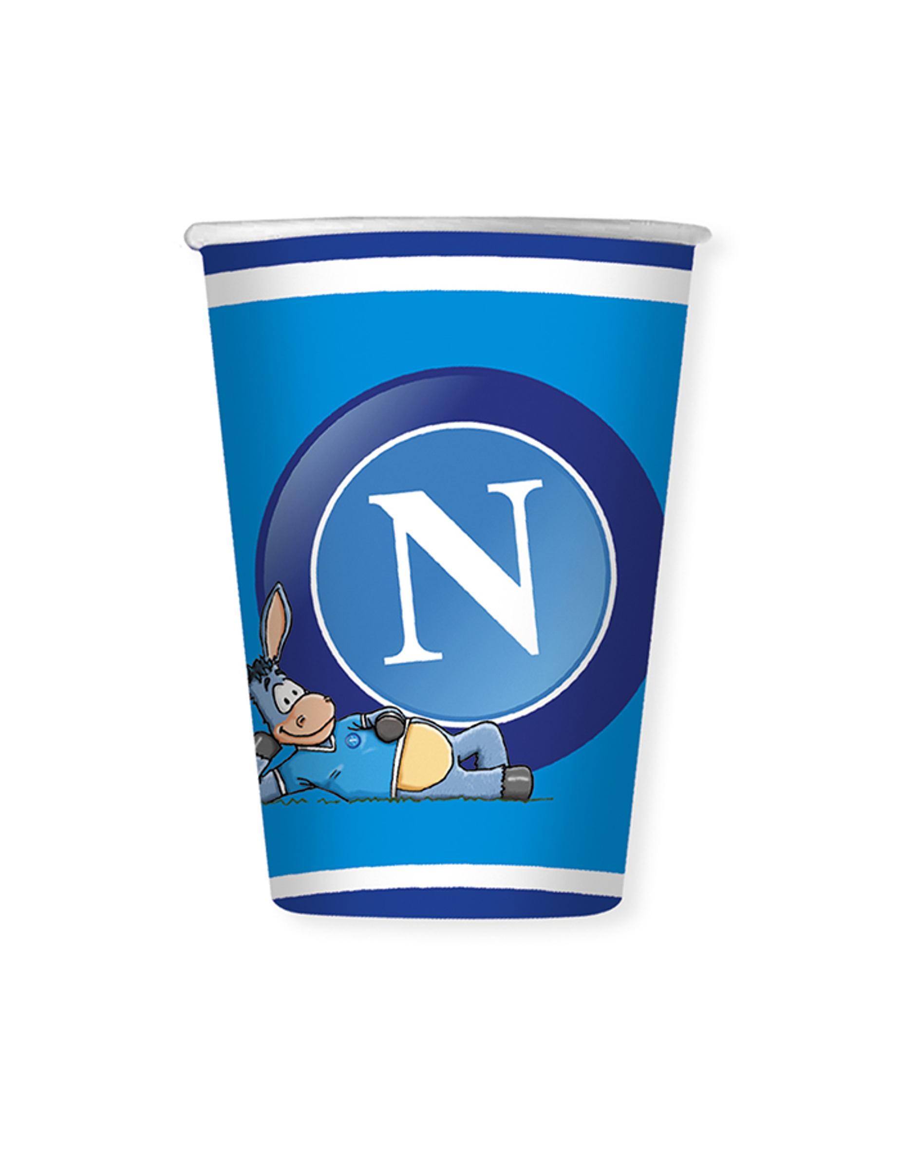 8 Gobelets en carton napoli bleus 200 ml