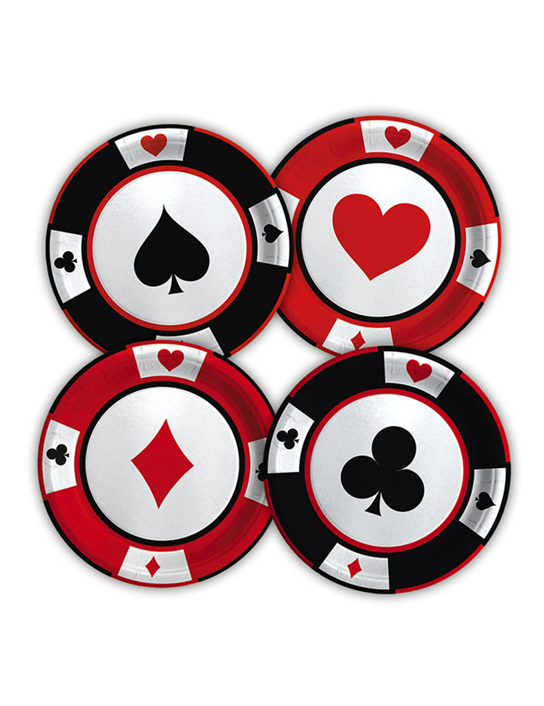 8 Petites assiettes en carton big poker 18 cm