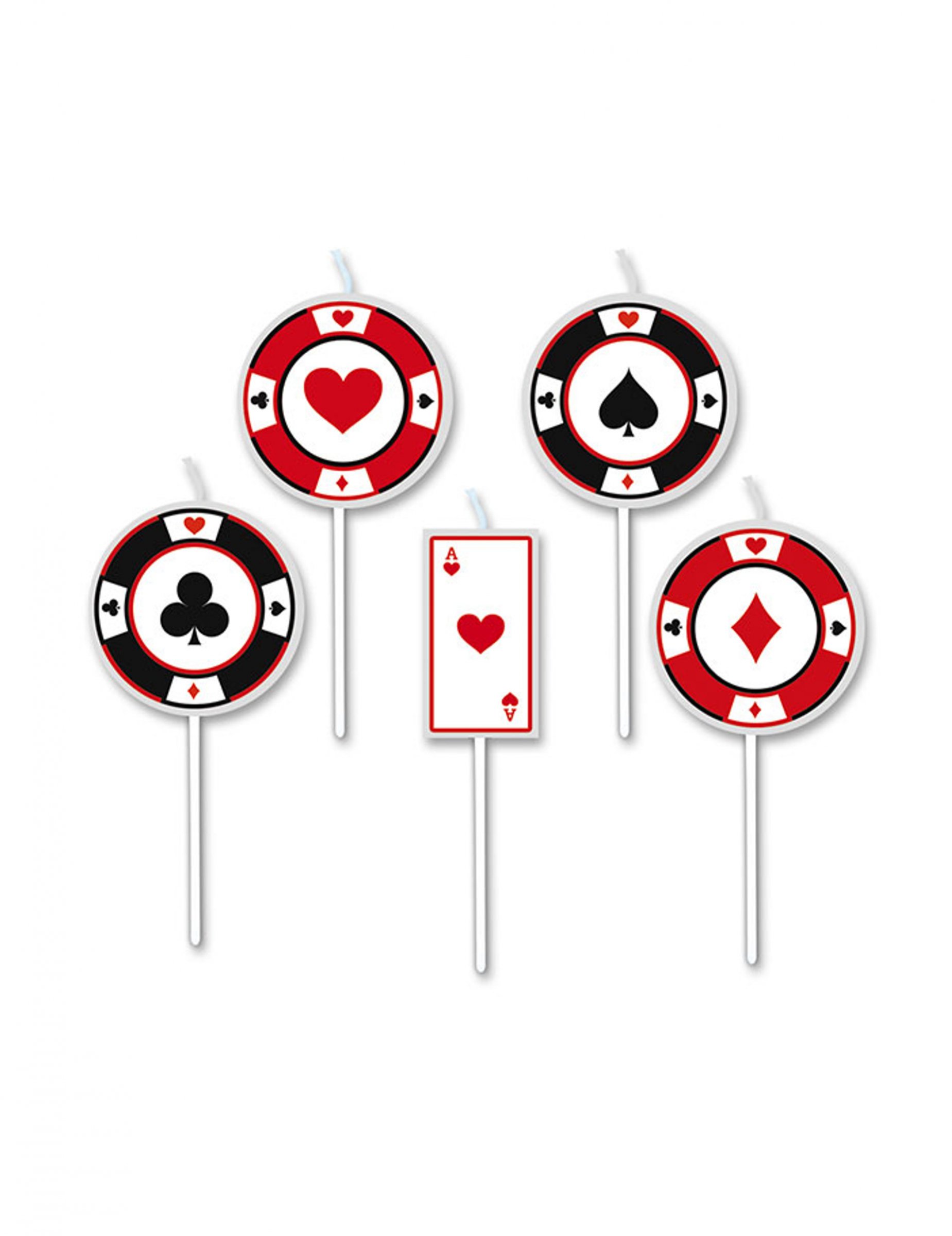 5 Bougies sur pic big poker 8 cm