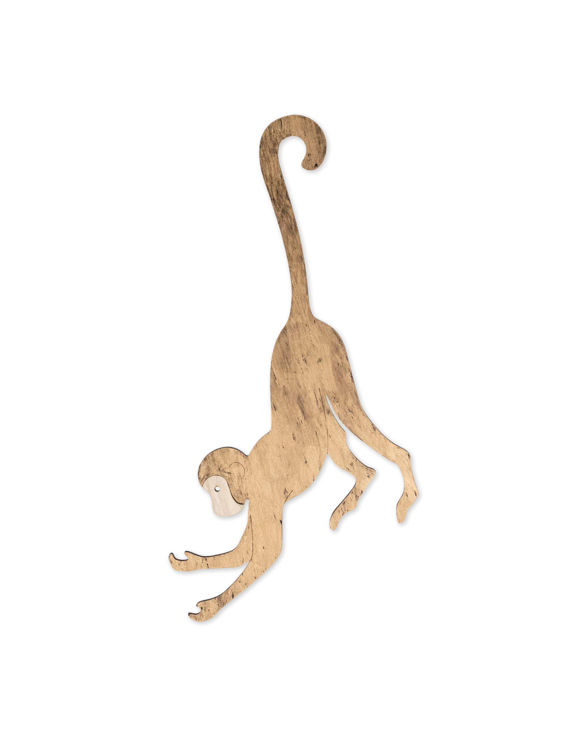 Singe à suspendre en bois doré 20 x 39 cm