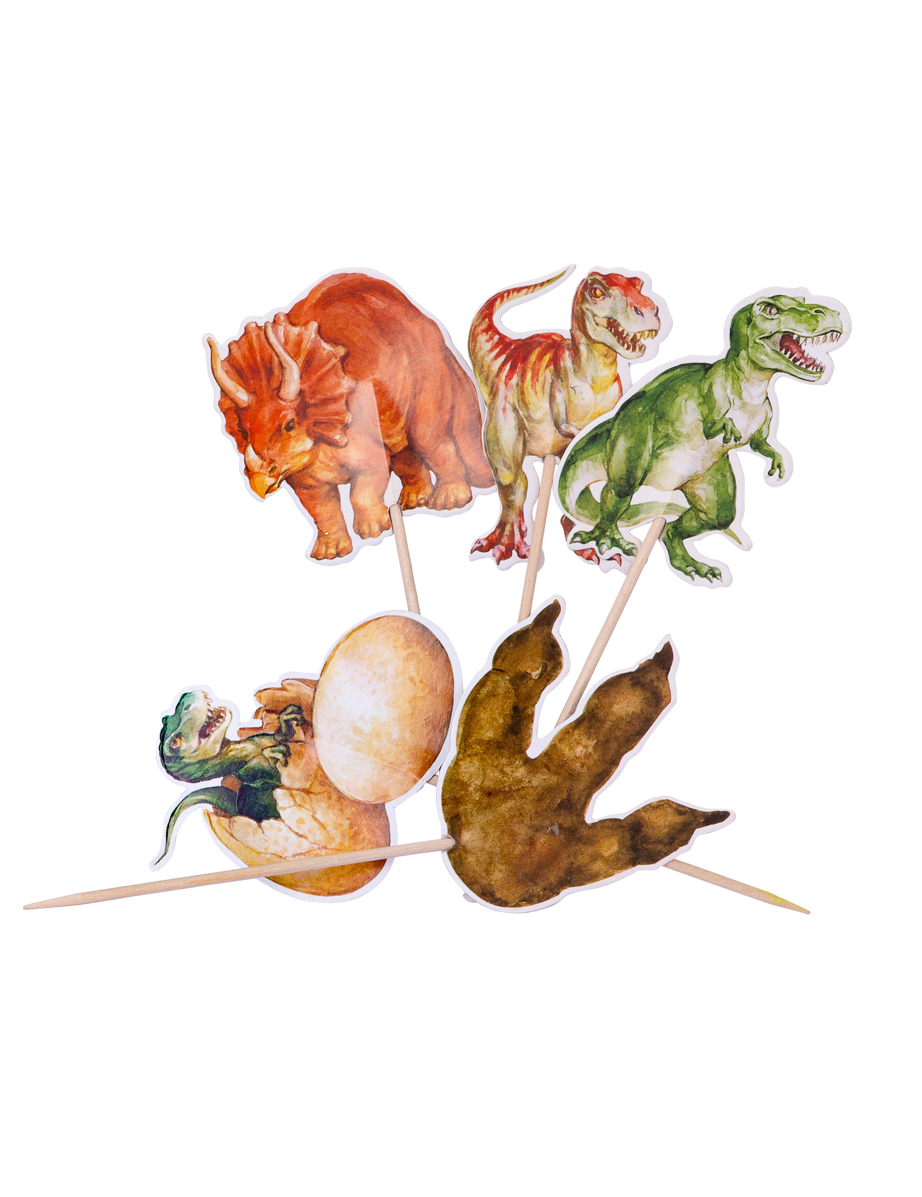 20 Pics en bois dinosaures 12,5 cm