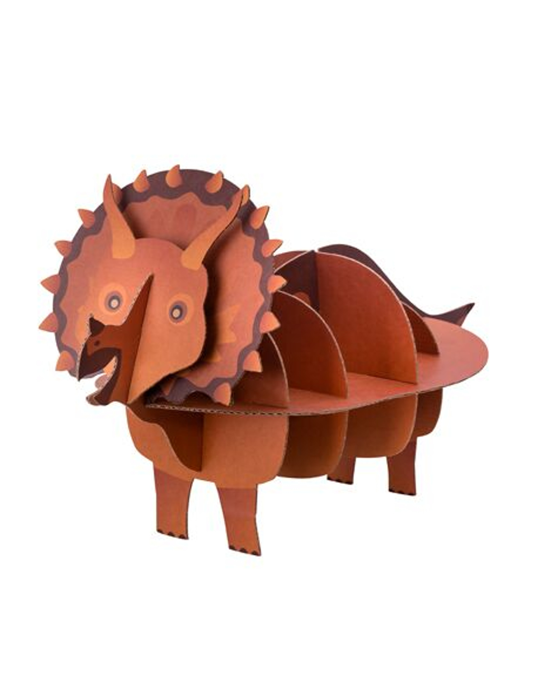 Présentoir en carton dinosaure 3D kraft et marron 55,5 x 32 x 24,5 cm