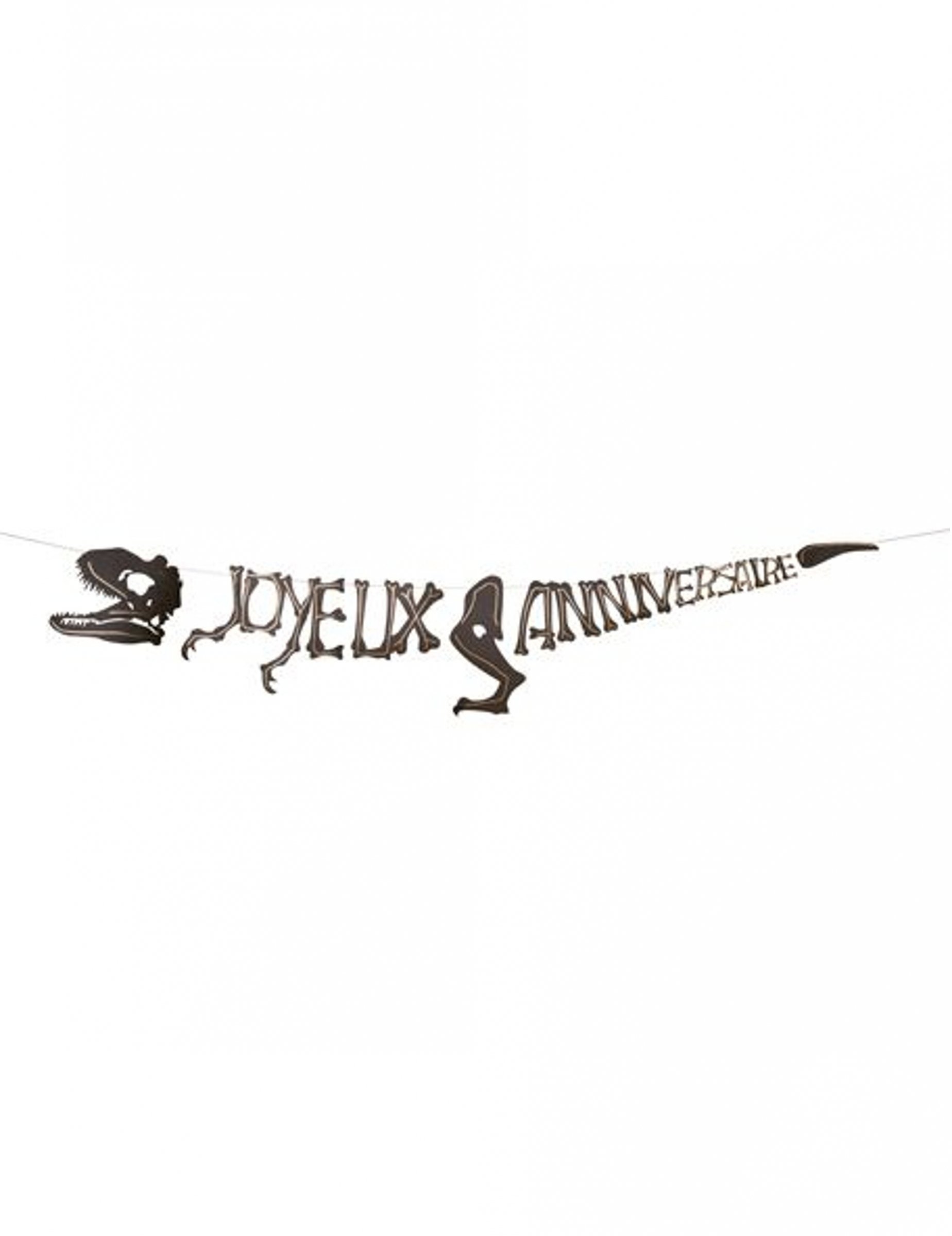 Guirlande joyeux anniversaire dinosaure vert et doré 1,50 m