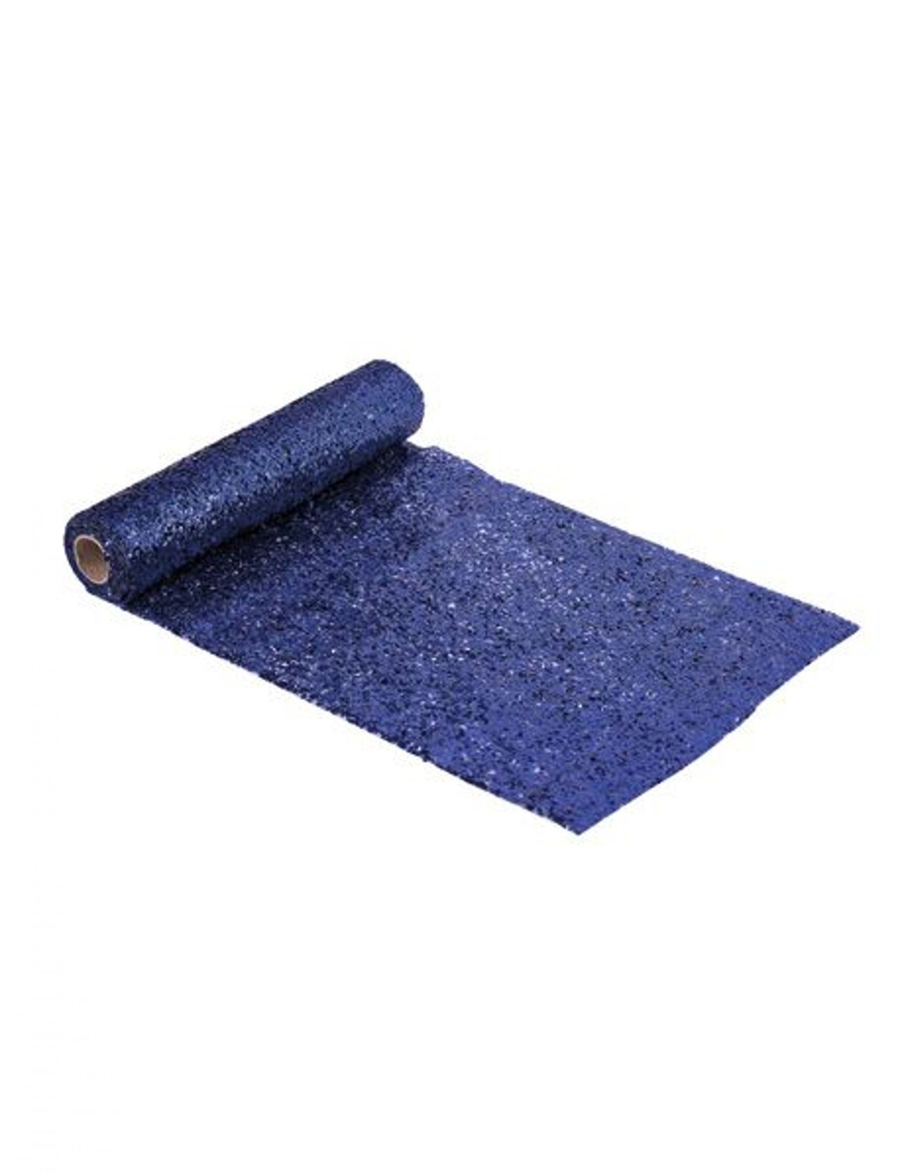 Chemin de table pailleté bleu nuit 28 cm x 3 m