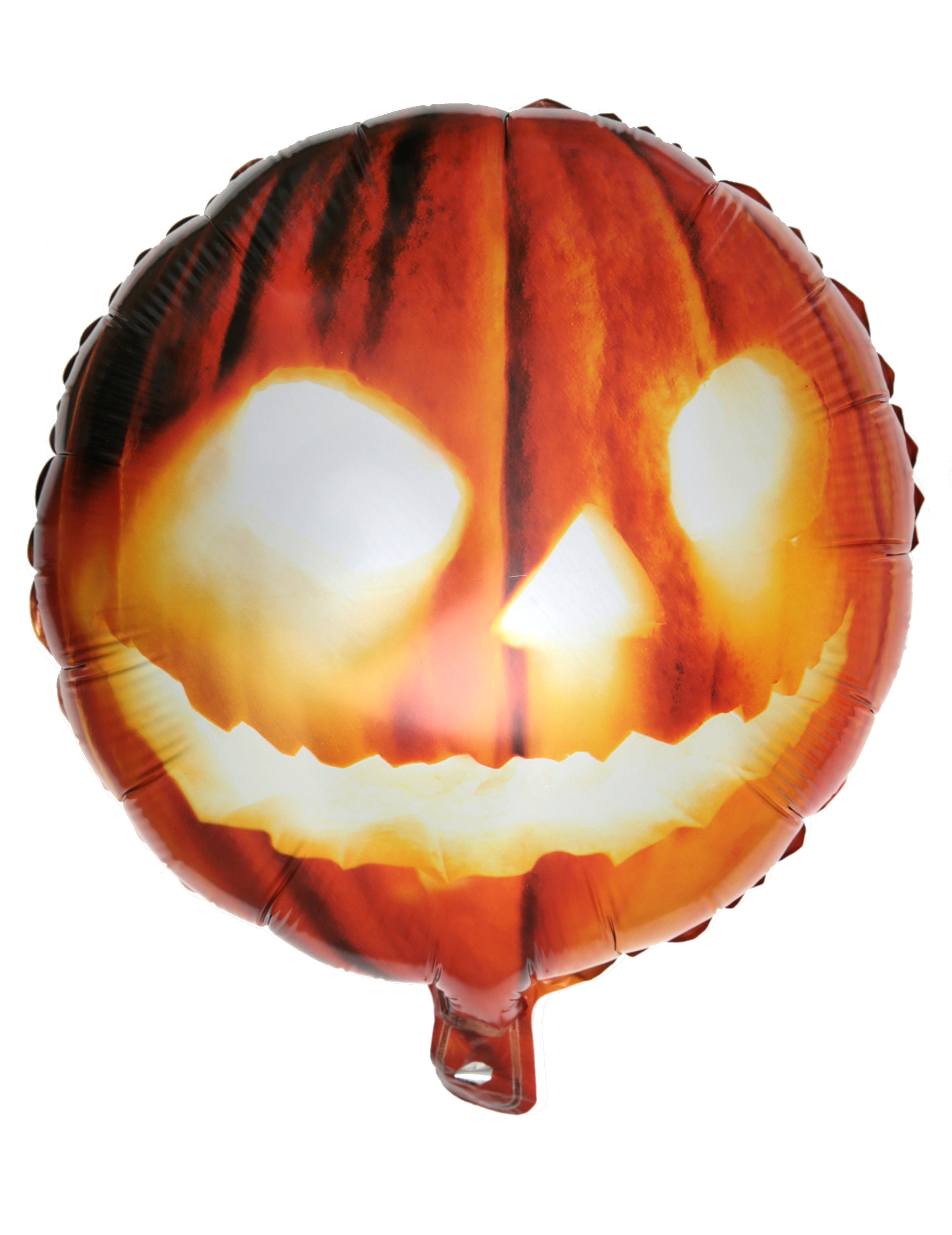 Ballon en aluminium tête de citrouille orange 35 x 18 cm