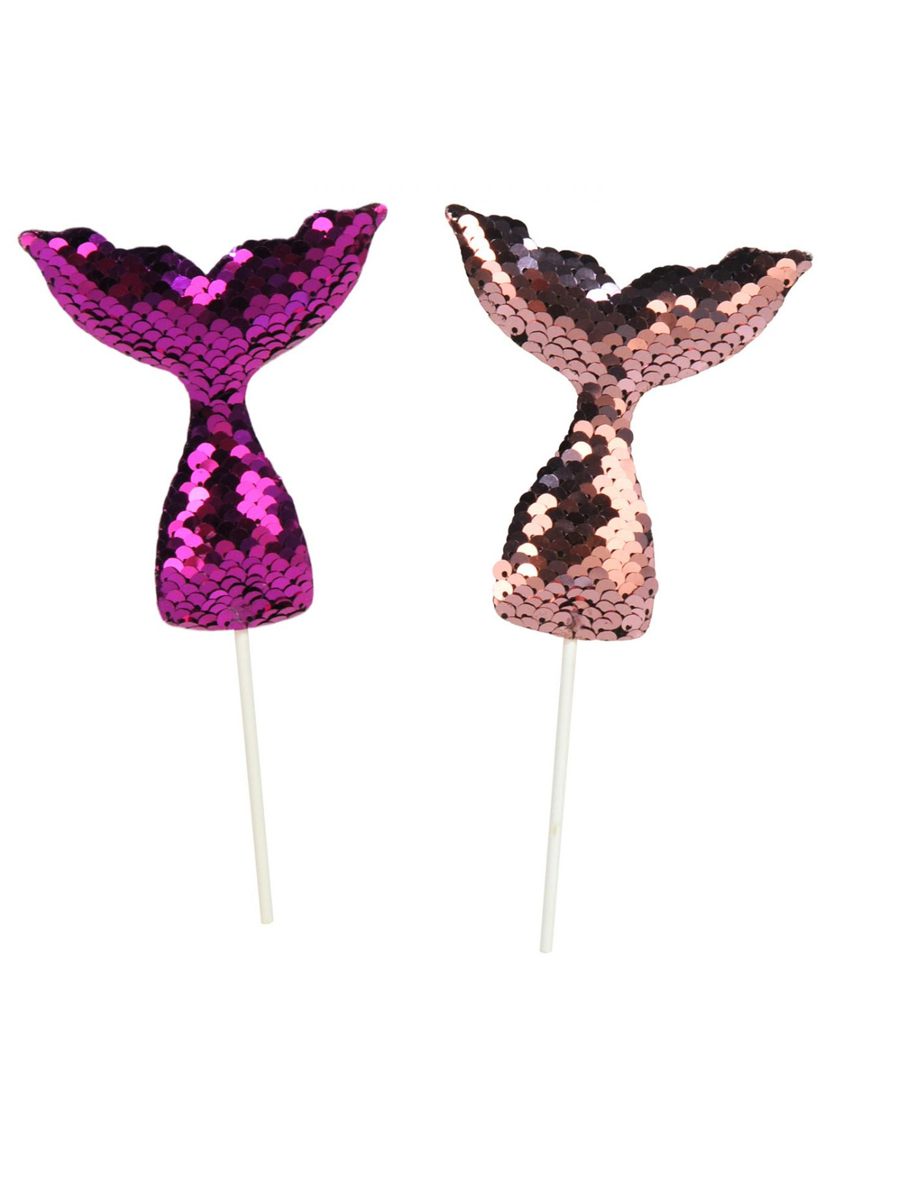 4 Pics en sequin queue de sirène violets 18 cm