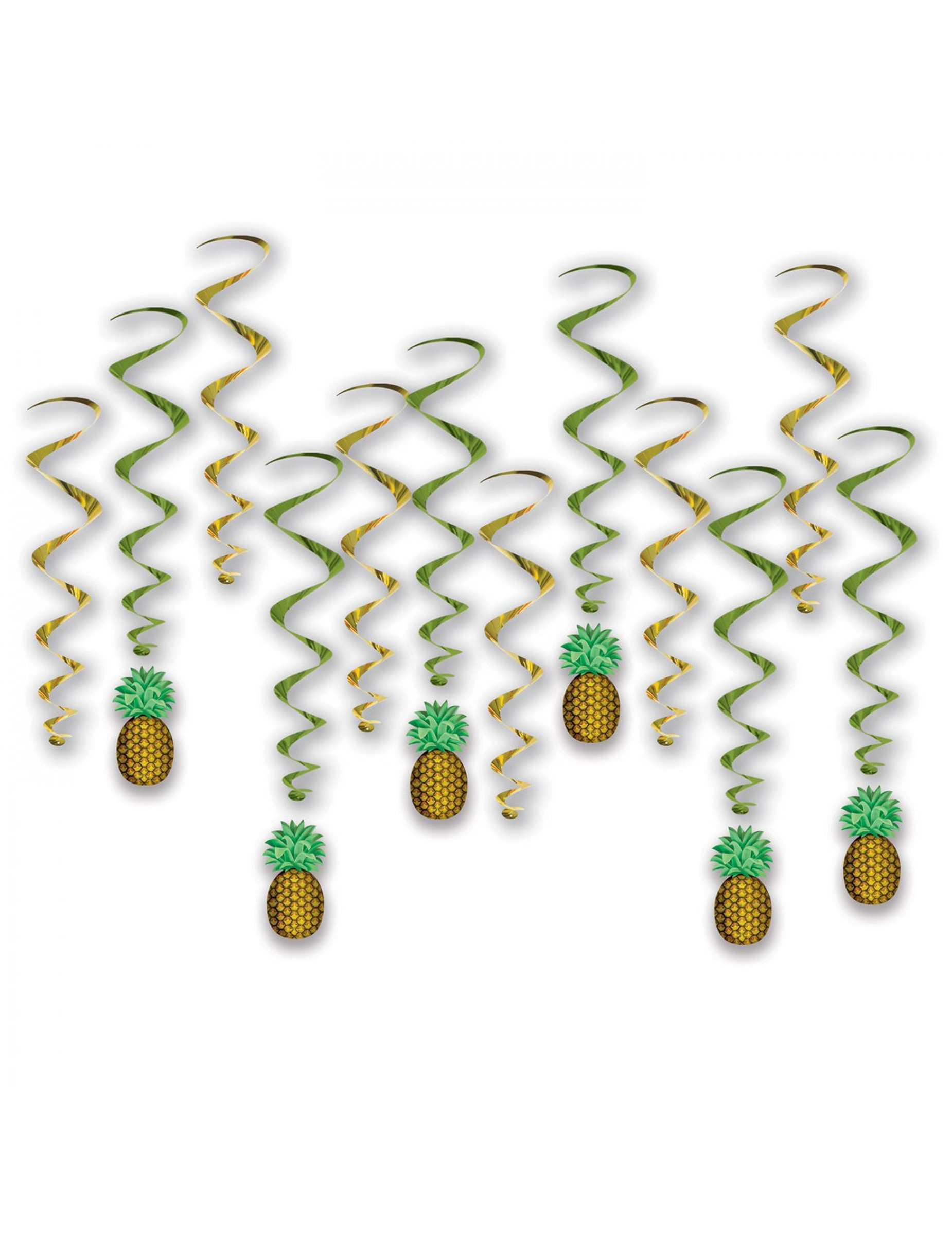 12 Suspensions en spirales ananas 43 - 86 cm