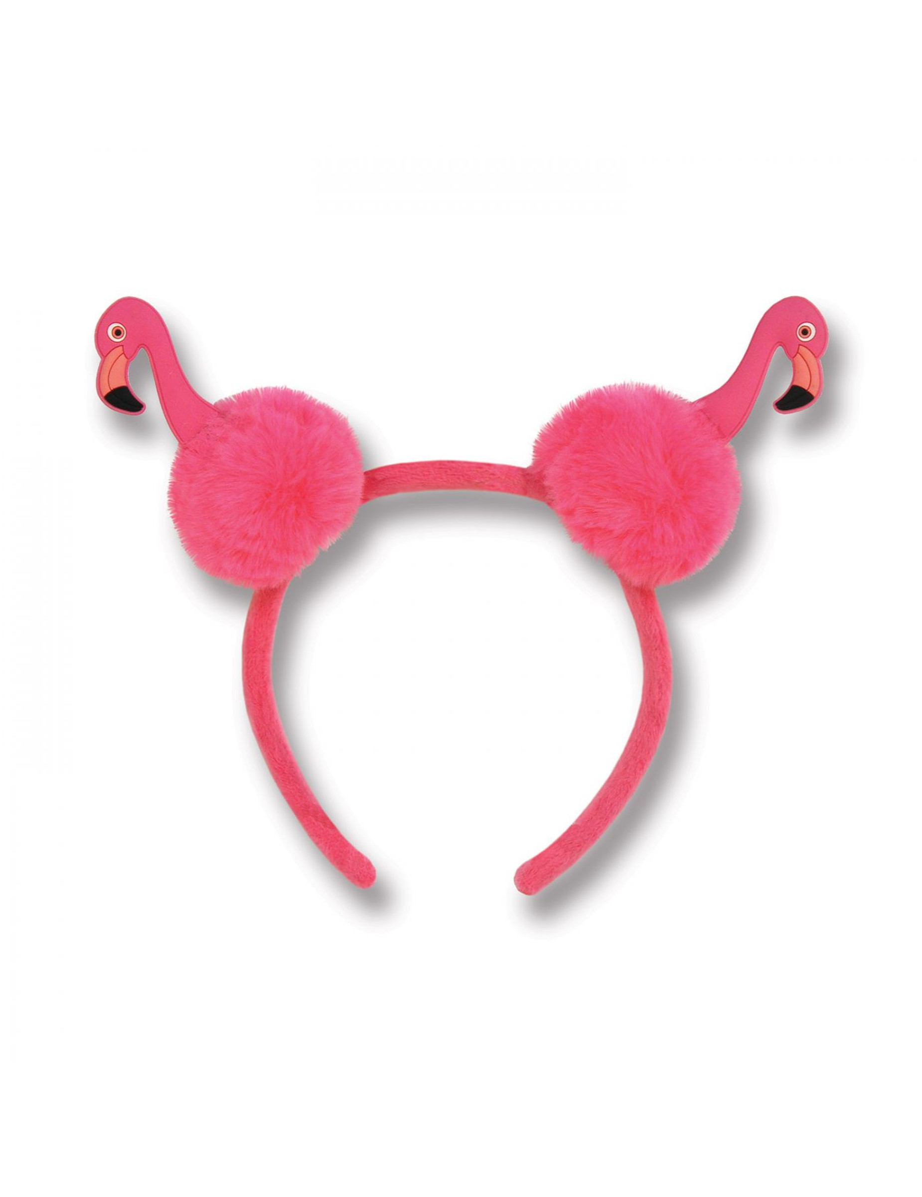Serre-tête flamant rose pompons adulte