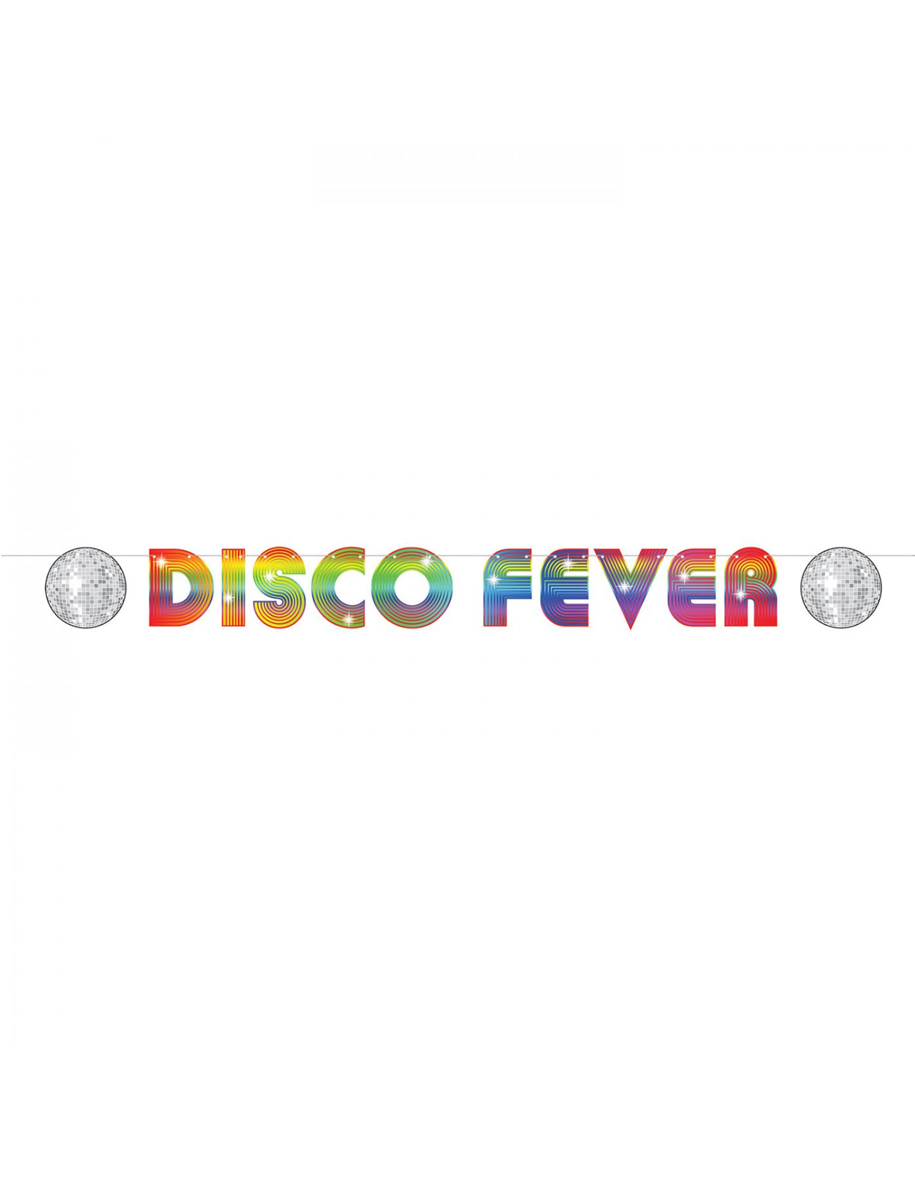 Bannière en carton disco fever 15 x 213 cm