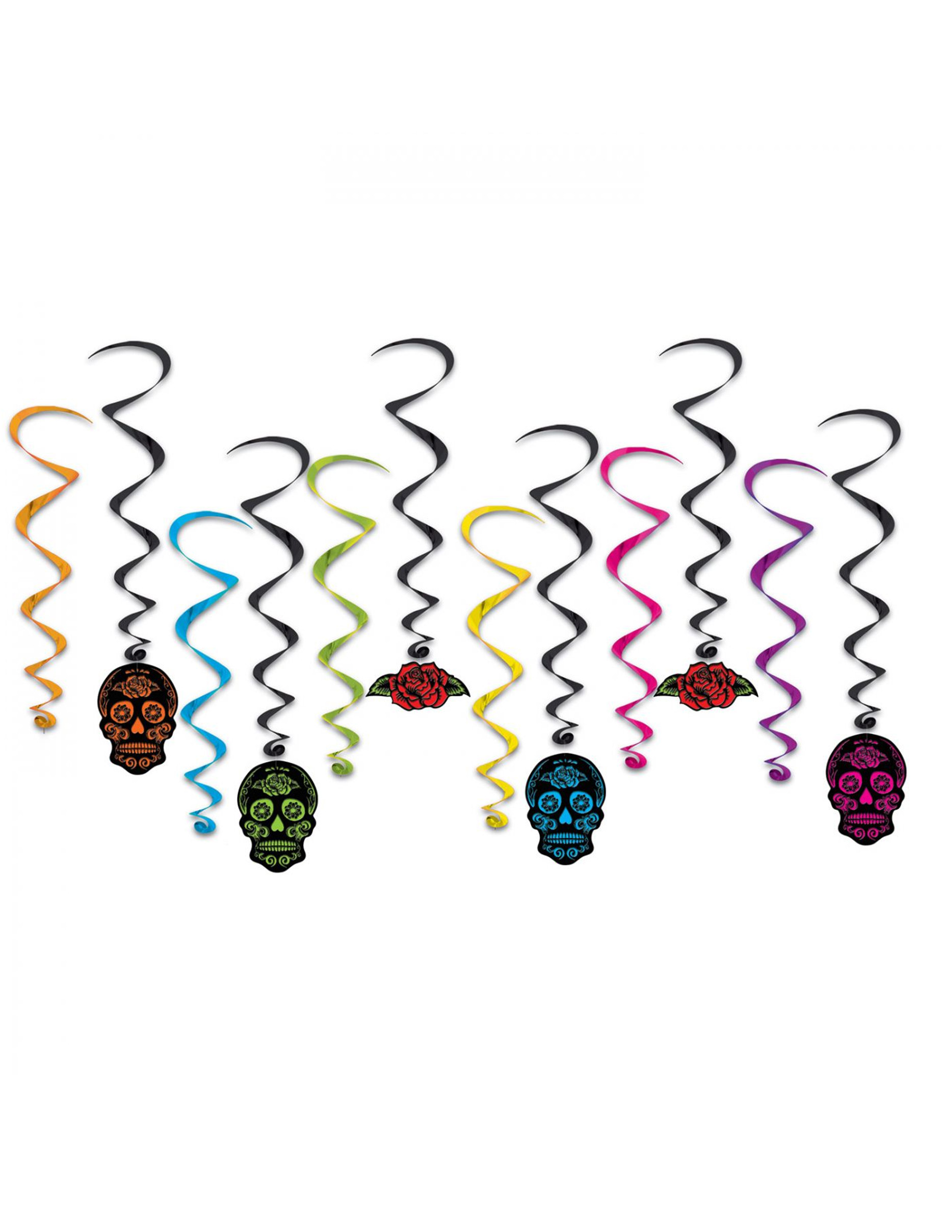 12 Suspensions en spirales day of the dead 43 x 88 cm
