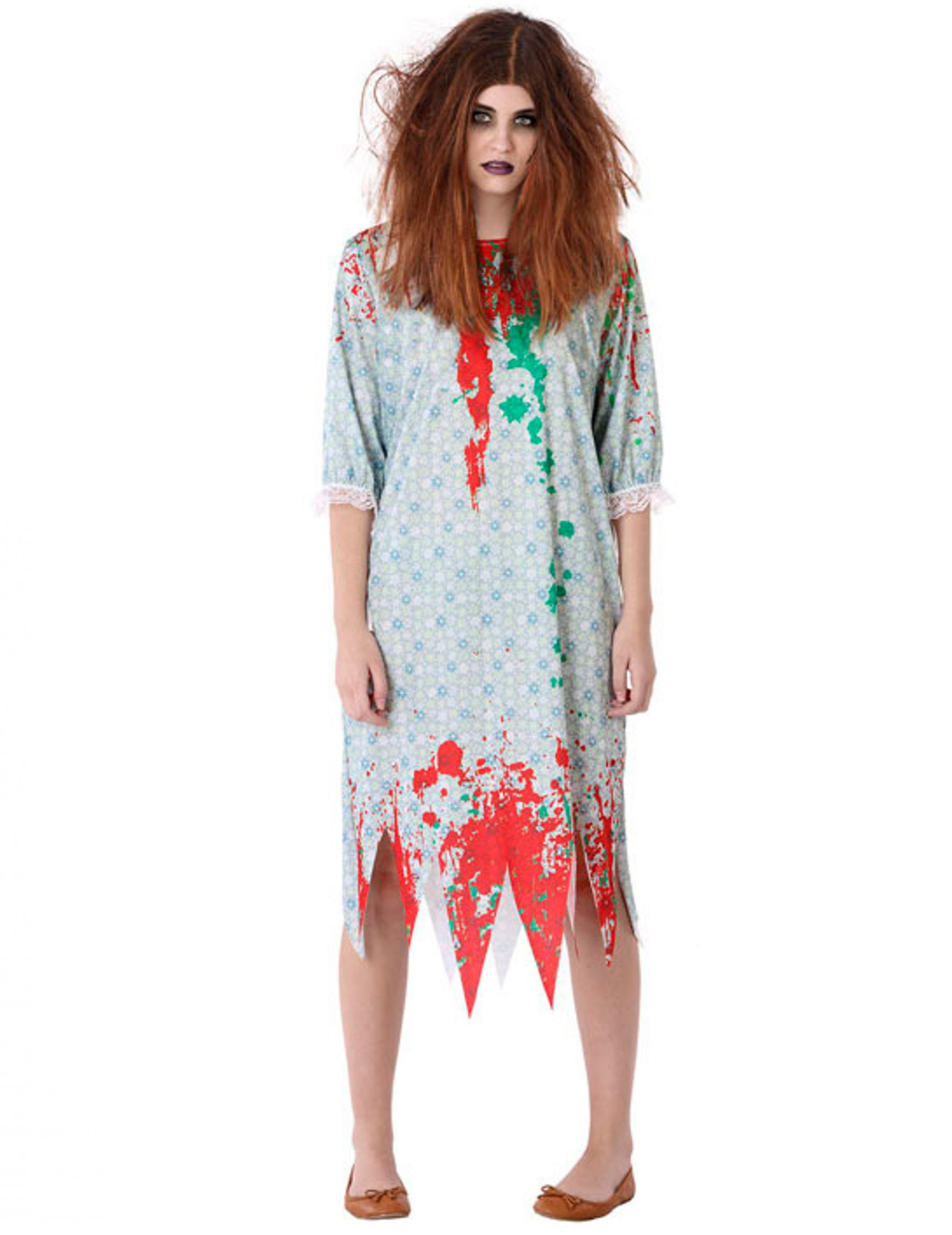Déguisement zombie chemise de nuit adolescente