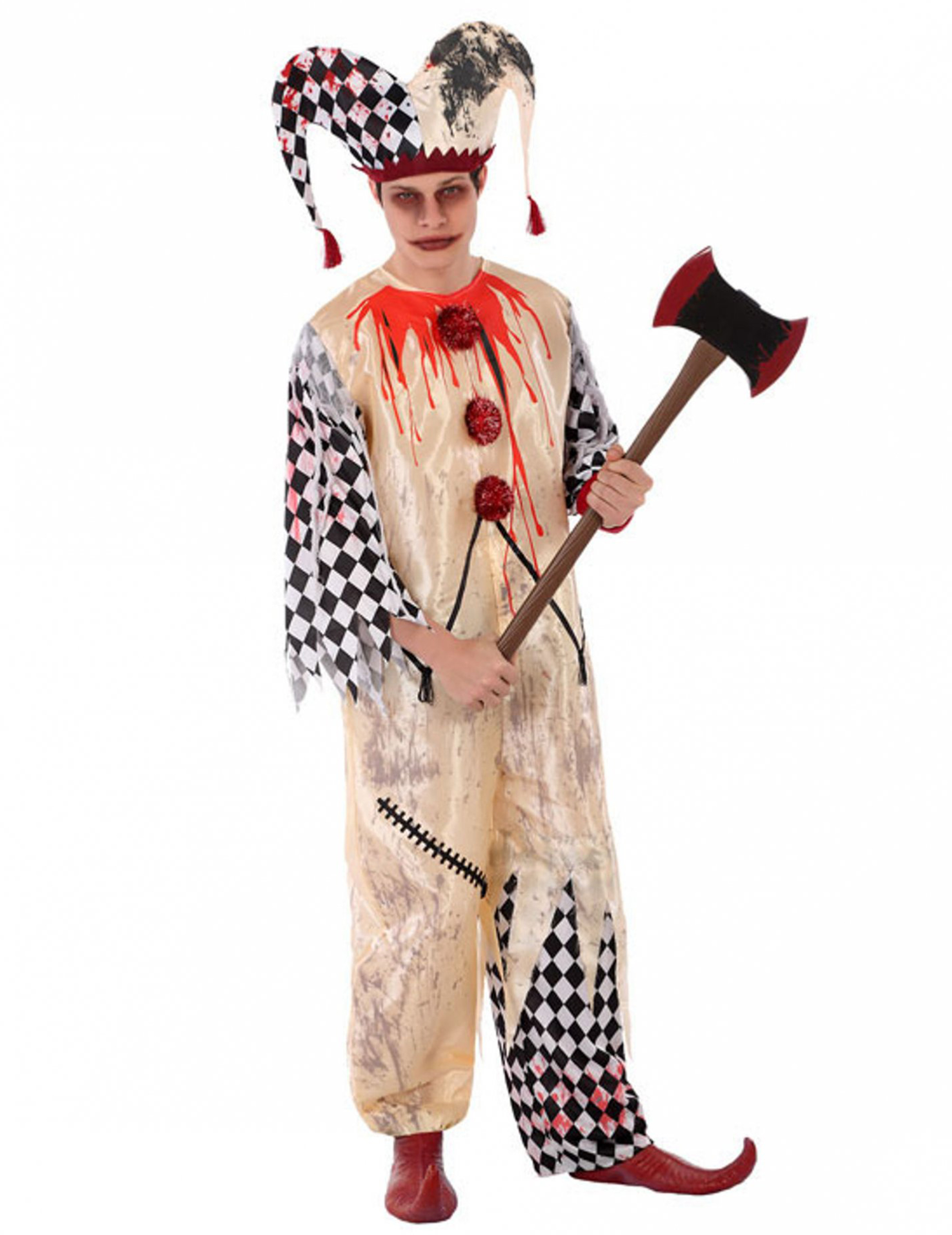 Déguisement arlequin ensanglanté adolescent