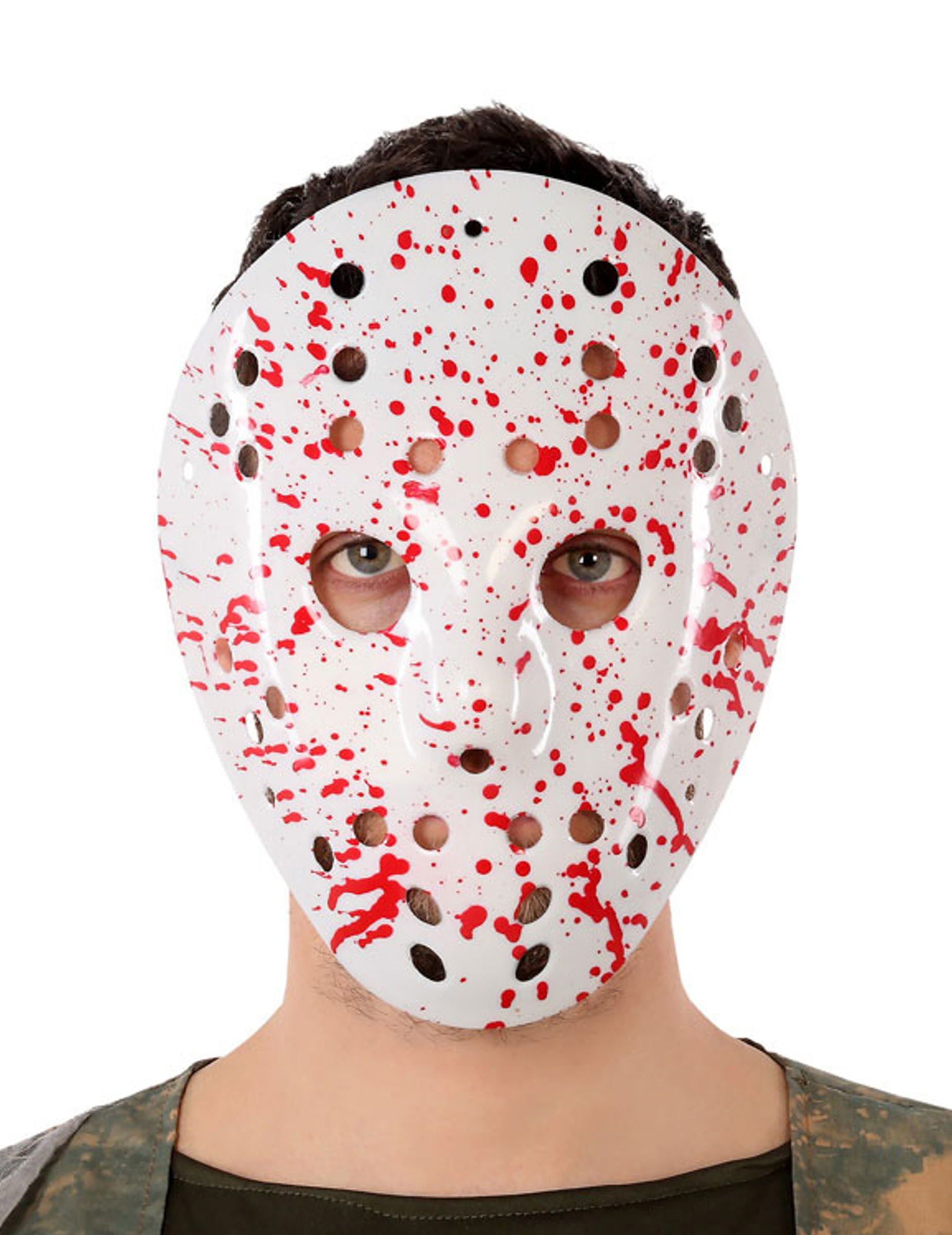 Masque de hockey ensanglanté
