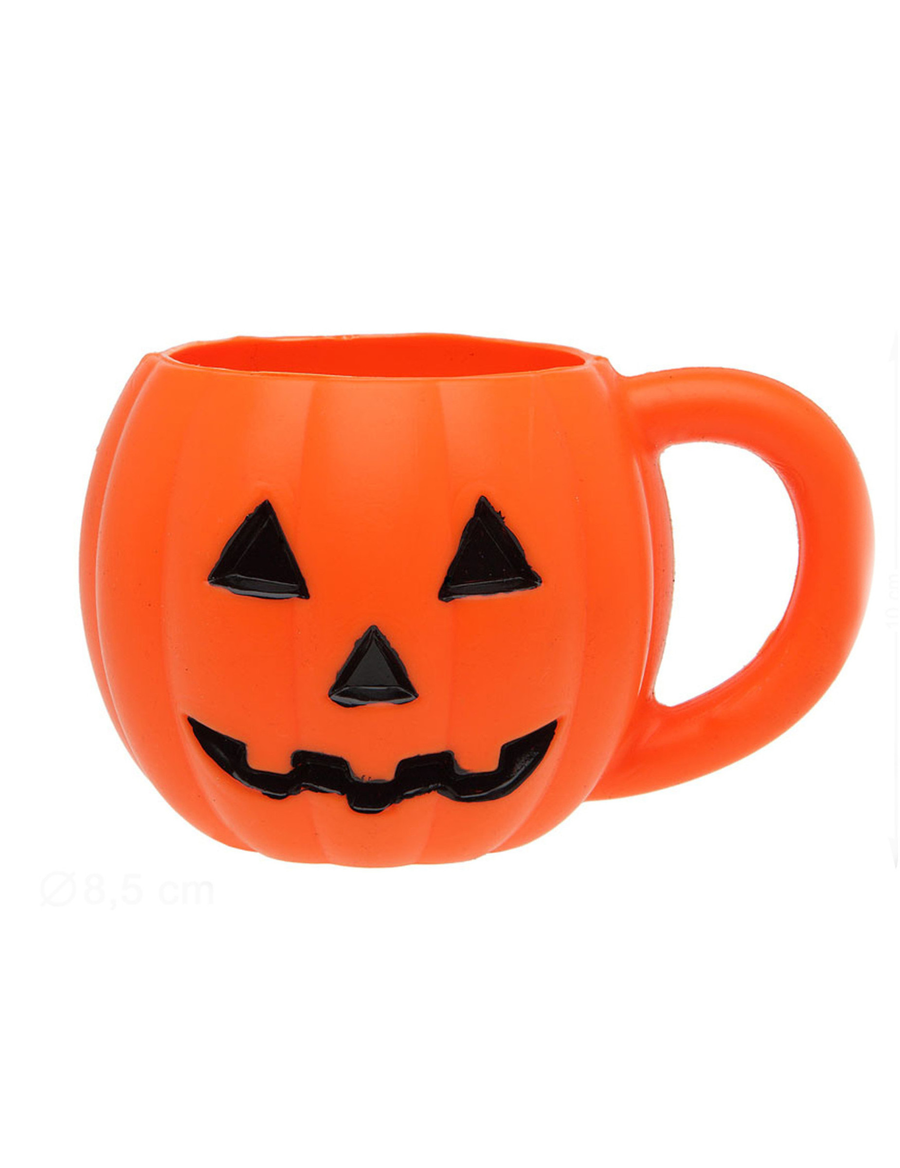 Mug en plastique citrouille 10 x 8,5 cm