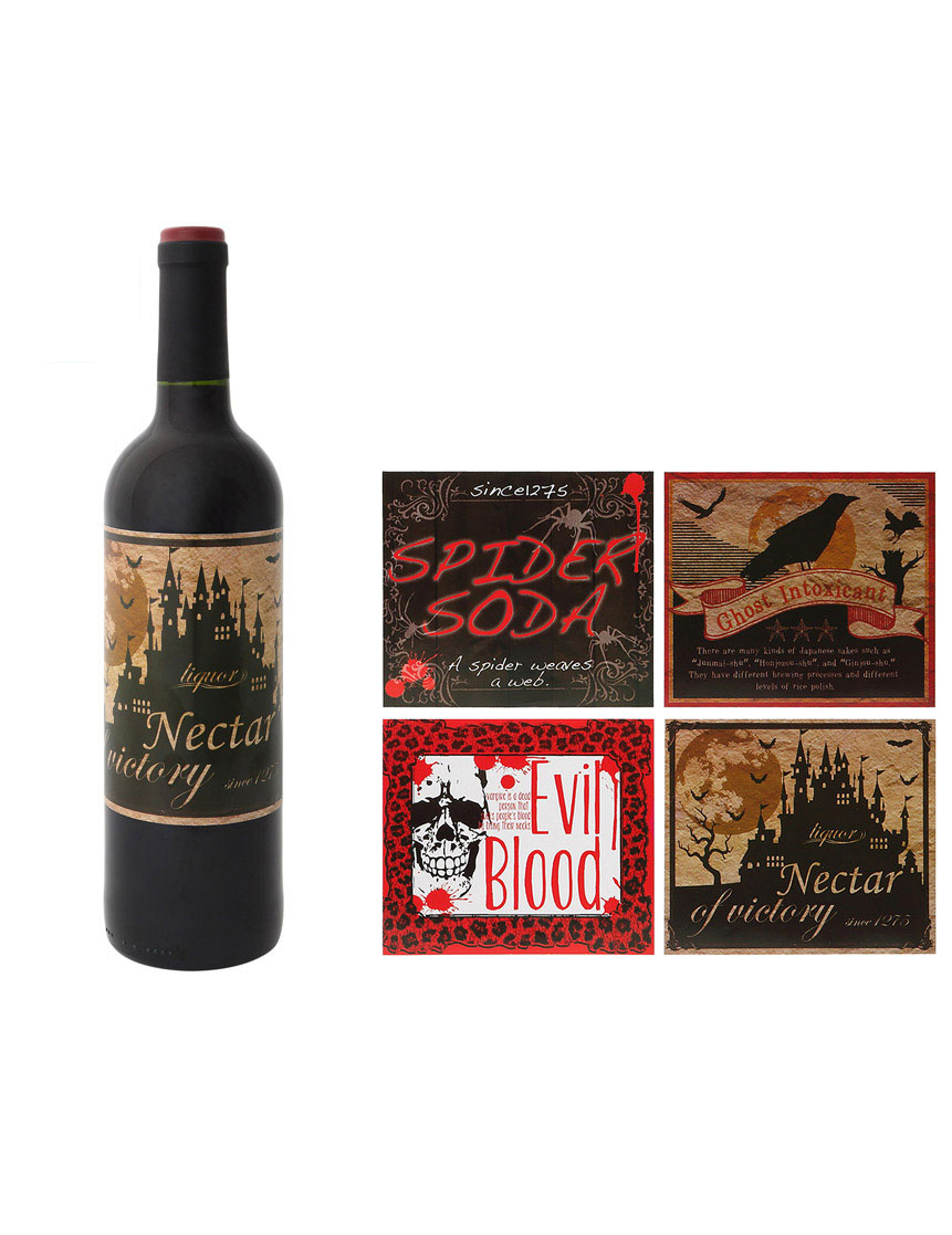 4 Etiquettes autocollantes Halloween