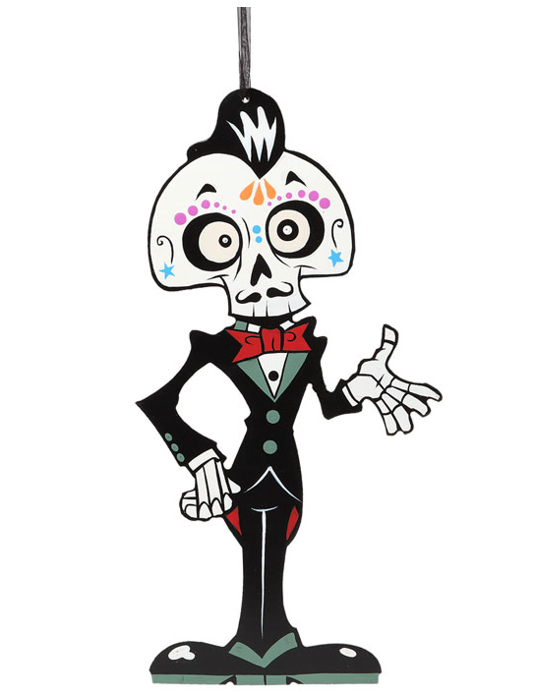 Décoration à suspendre en papier squelette dia de los muertos 34 cm