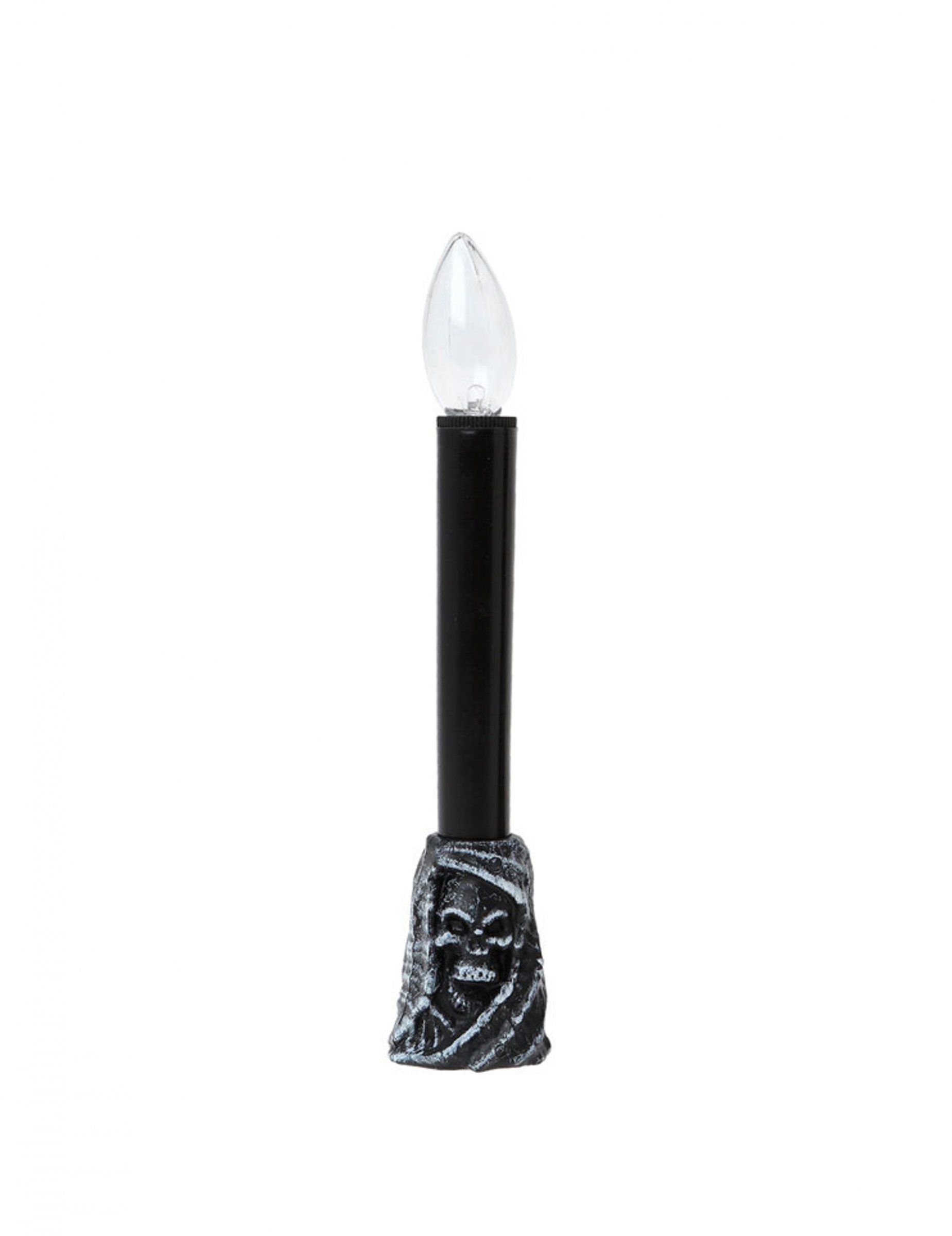Bougie chandelle noire lumineuse squelette 22 cm