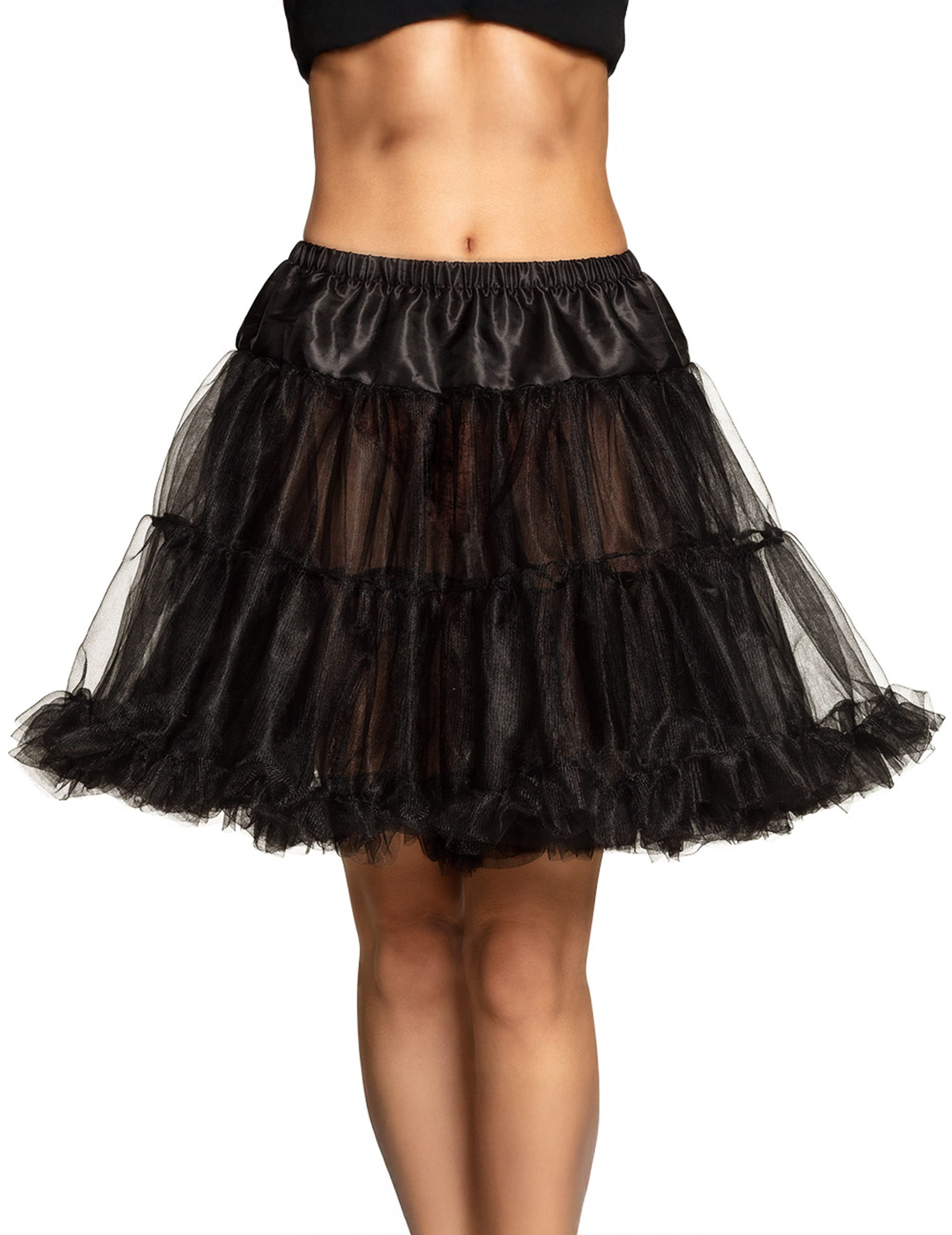 Jupon mi-long noir femme