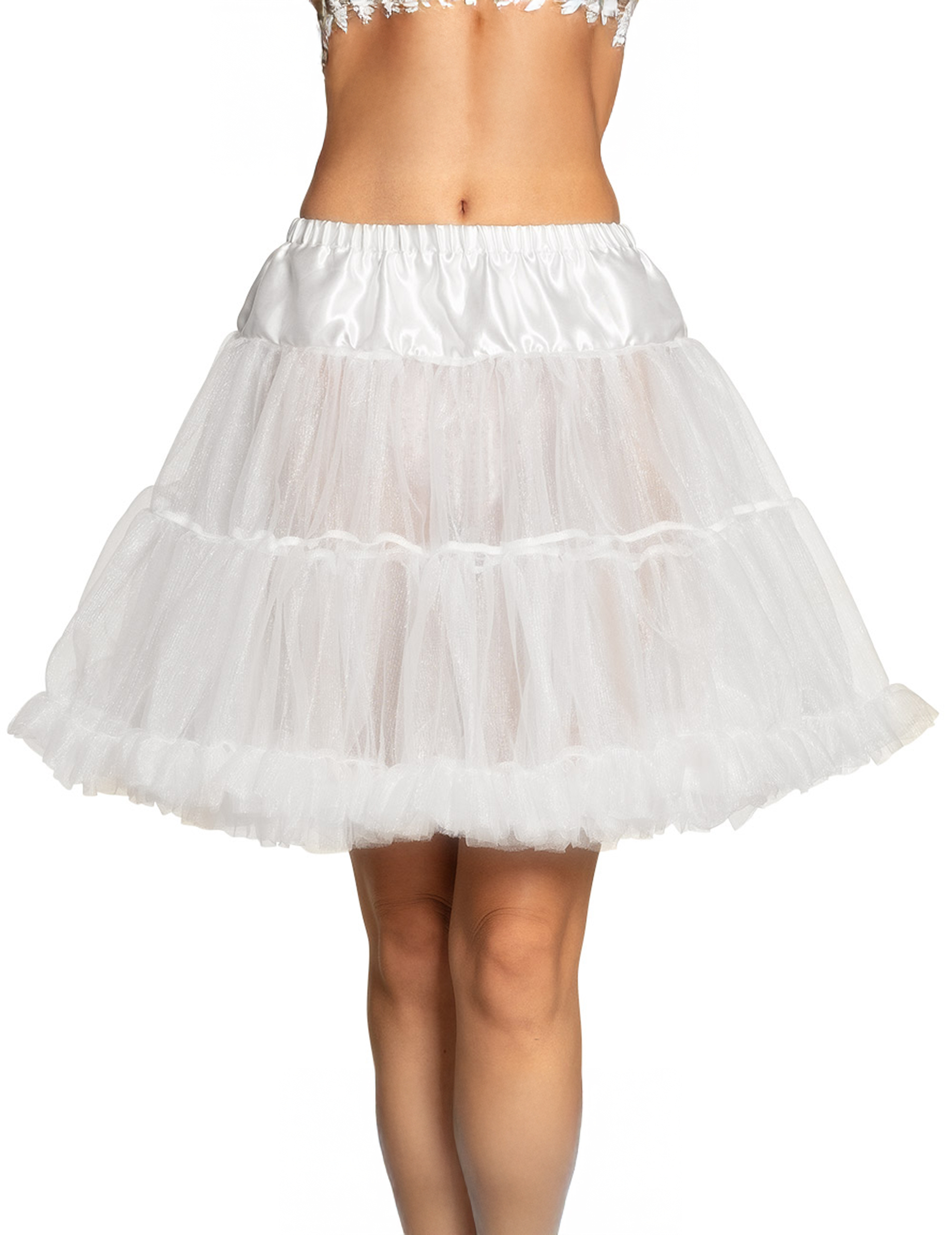 Jupon mi-long blanc femme