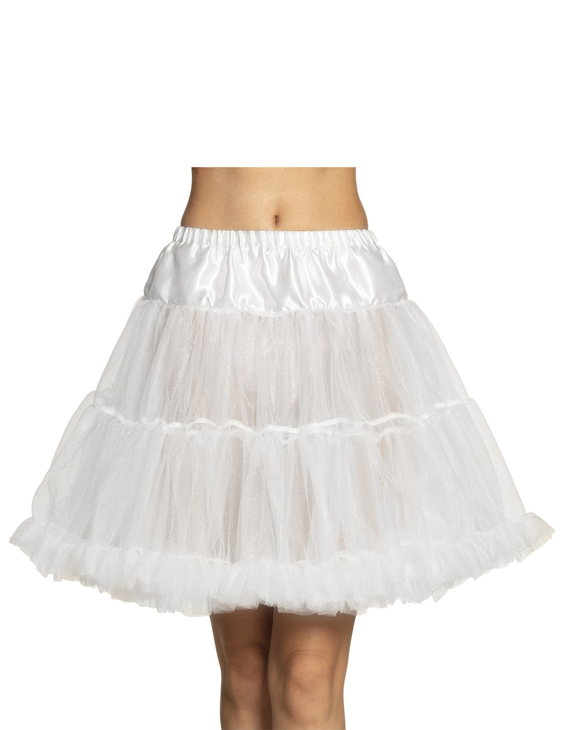 Jupon mi-long blanc femme