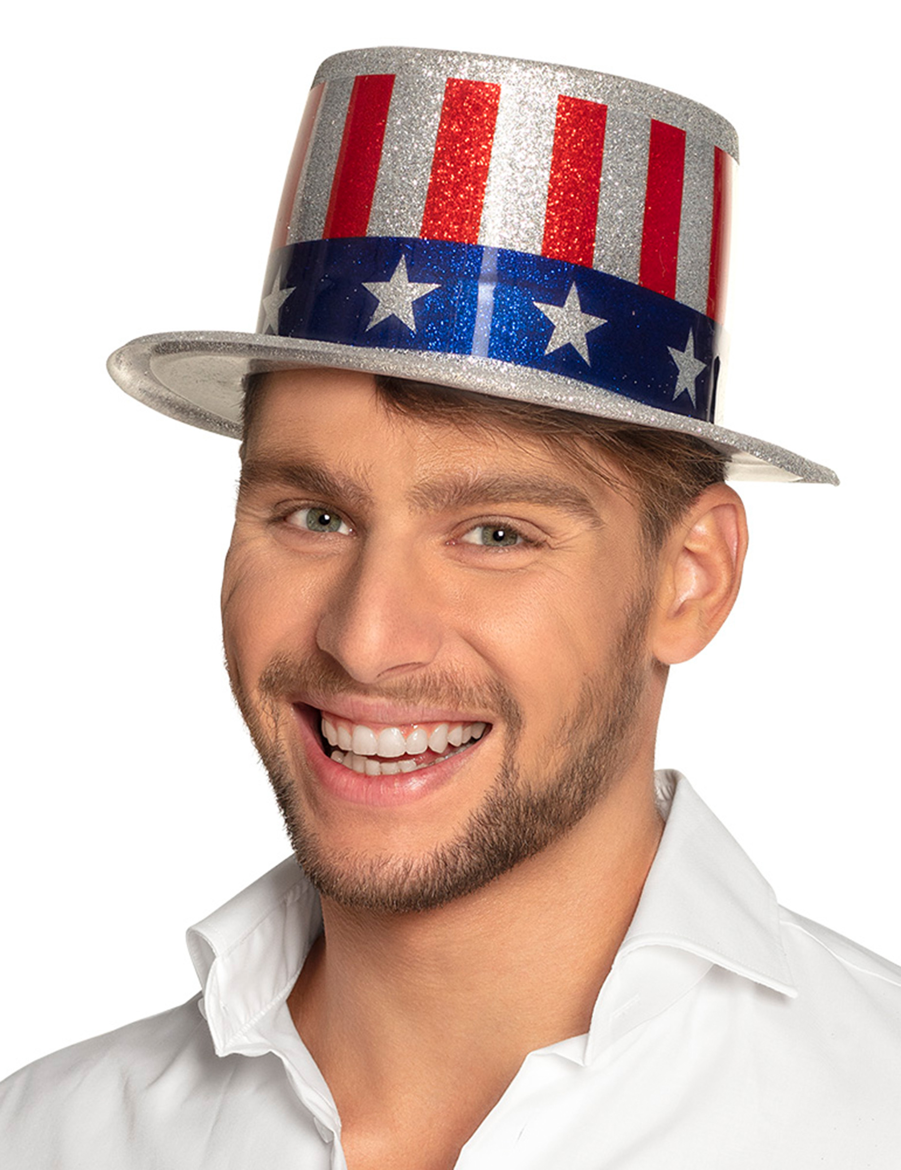 Chapeau haut de forme USA paillettes adulte