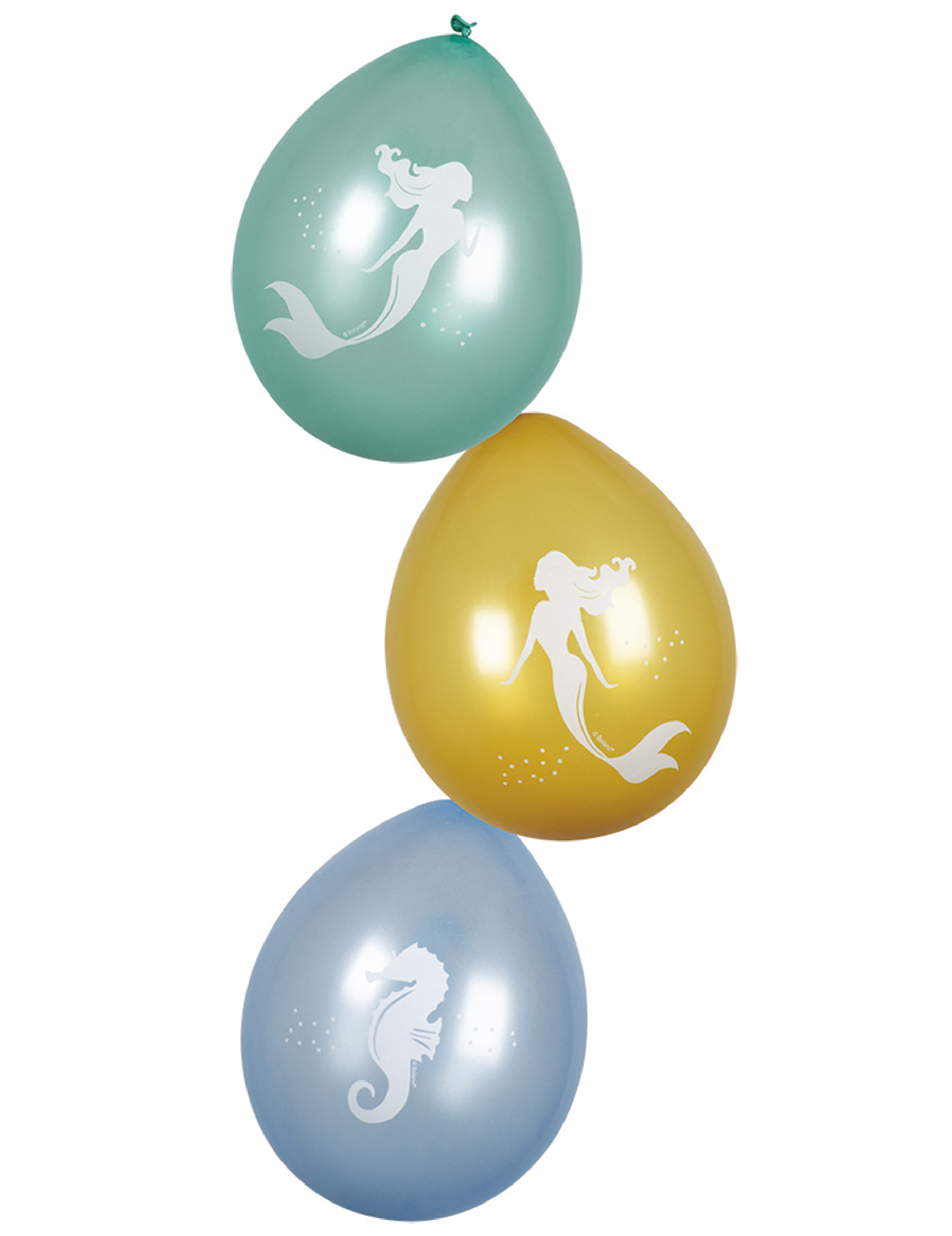 6 Ballons Sirène Lagune 25 cm