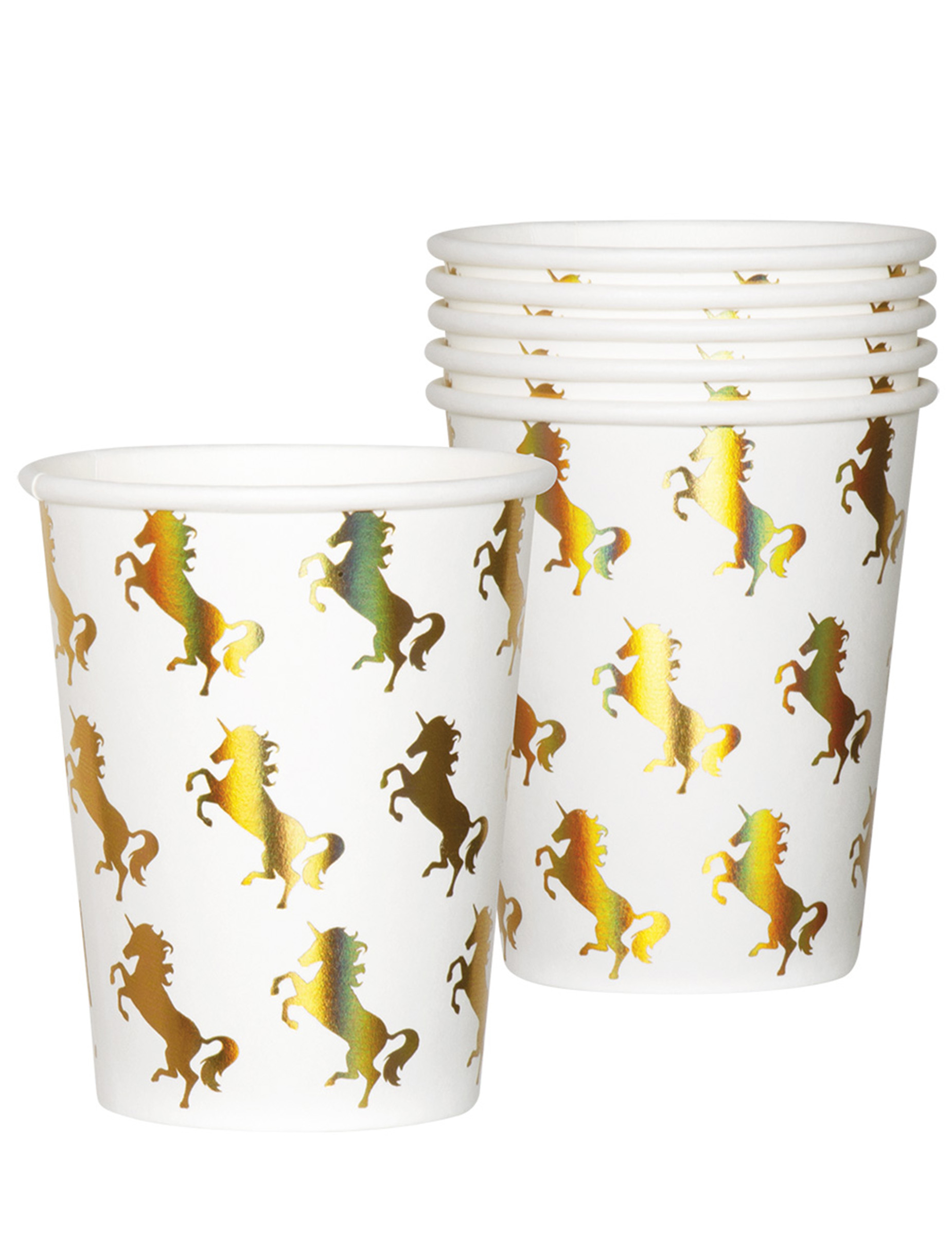 6 Gobelets en carton Licorne Holo 25 cL