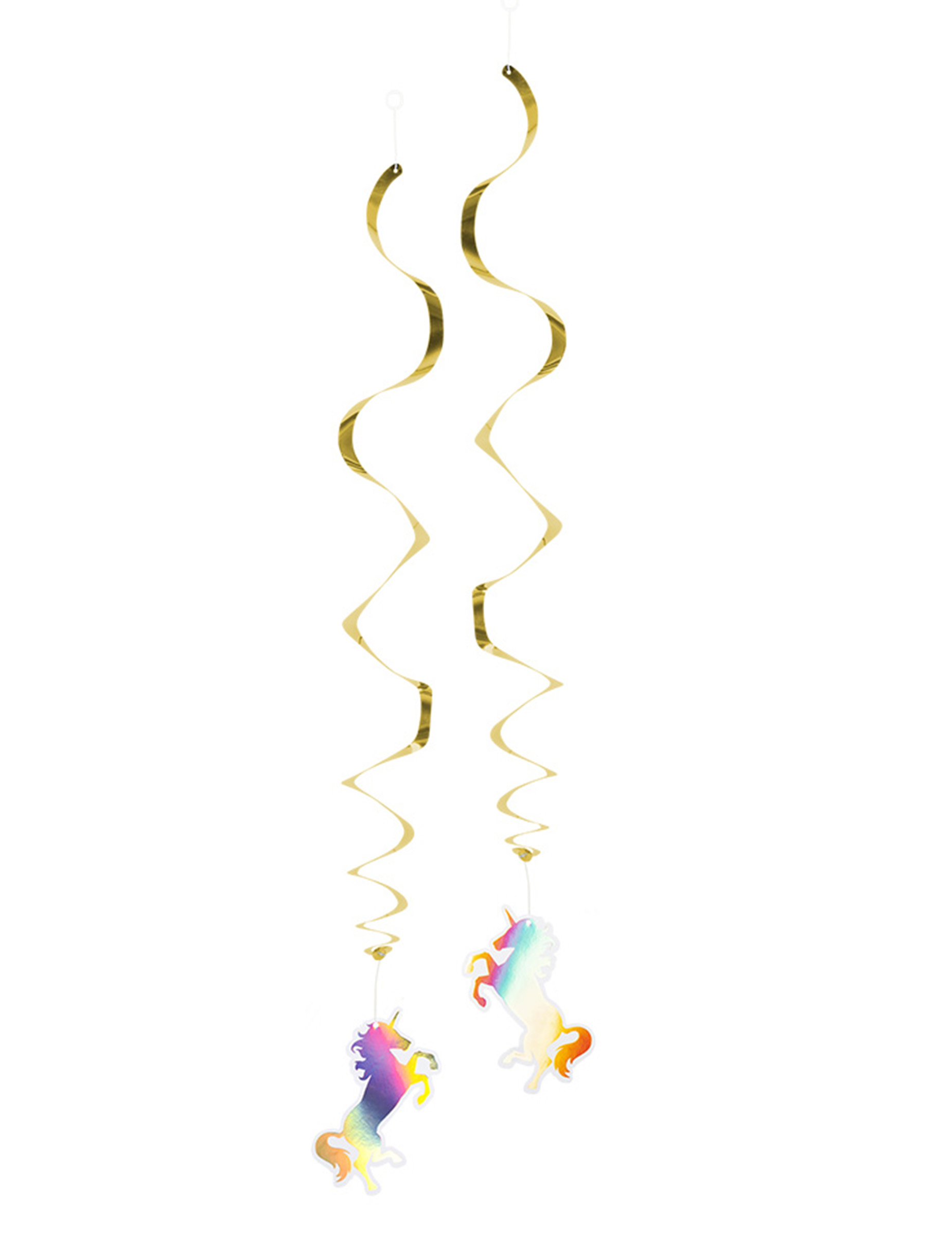 2 Décorations à suspendre Licorne Holo 85 cm
