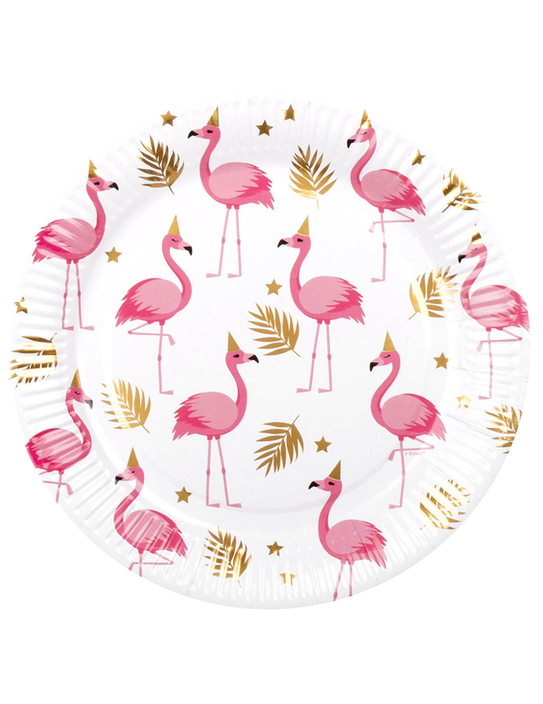 6 Assiettes Flamant Tropic en carton 23 cm