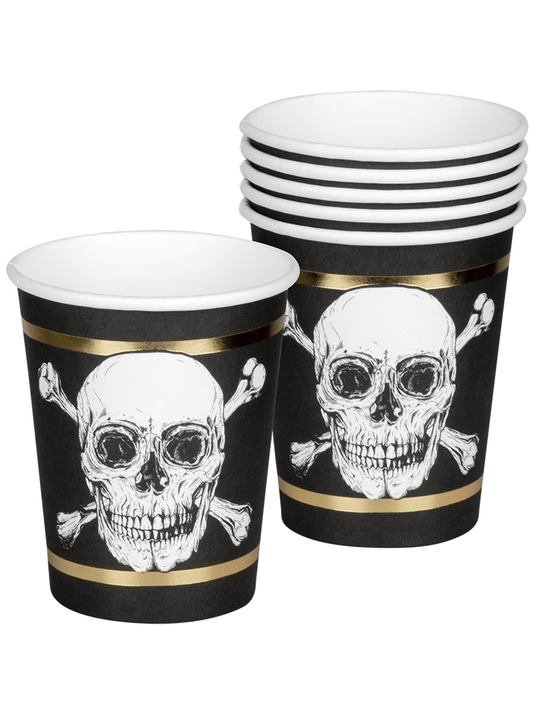 10 Gobelets en carton Pirate Jolly Roger 21 cl