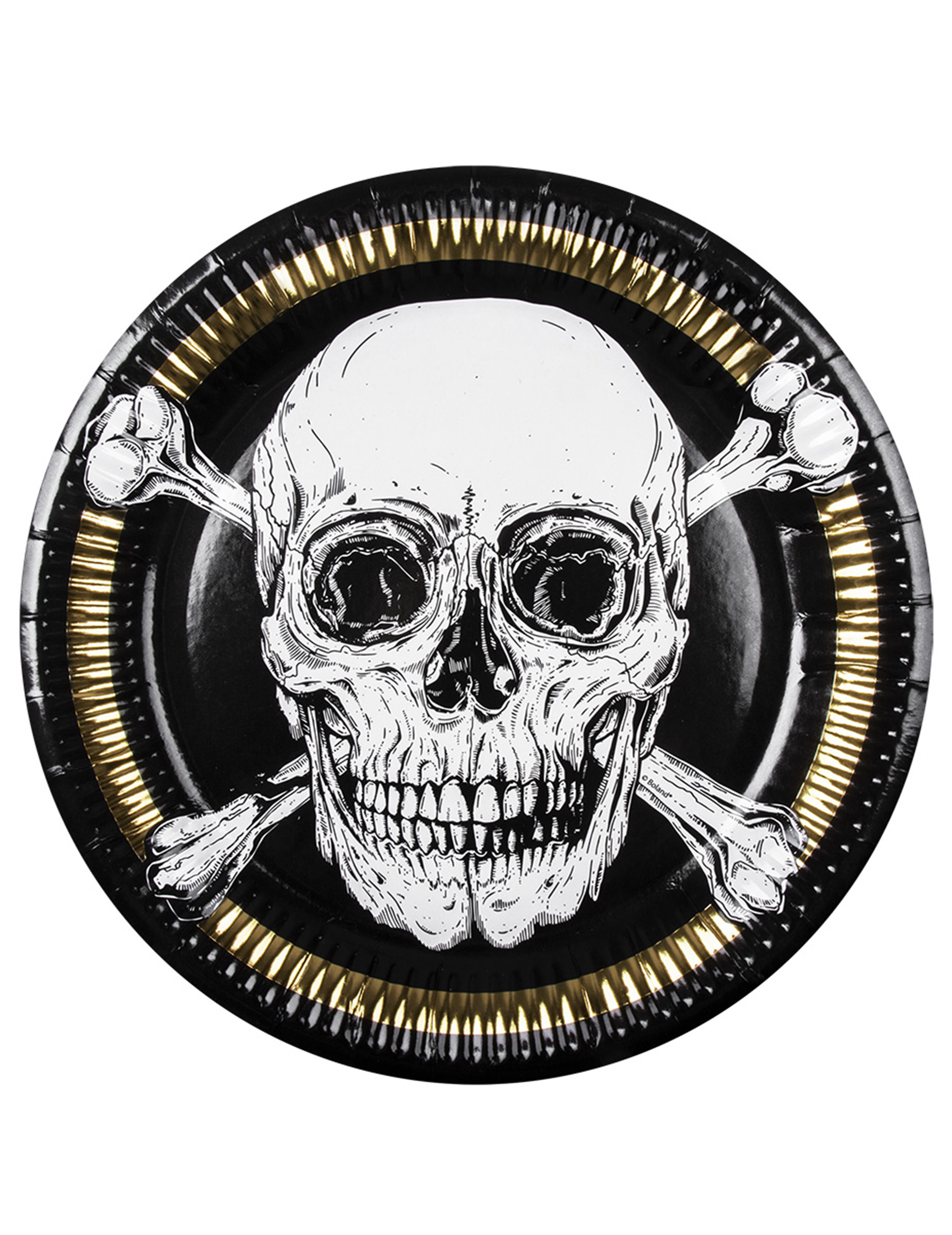 10 Assiettes en carton Pirate Jolly Roger 23 cm