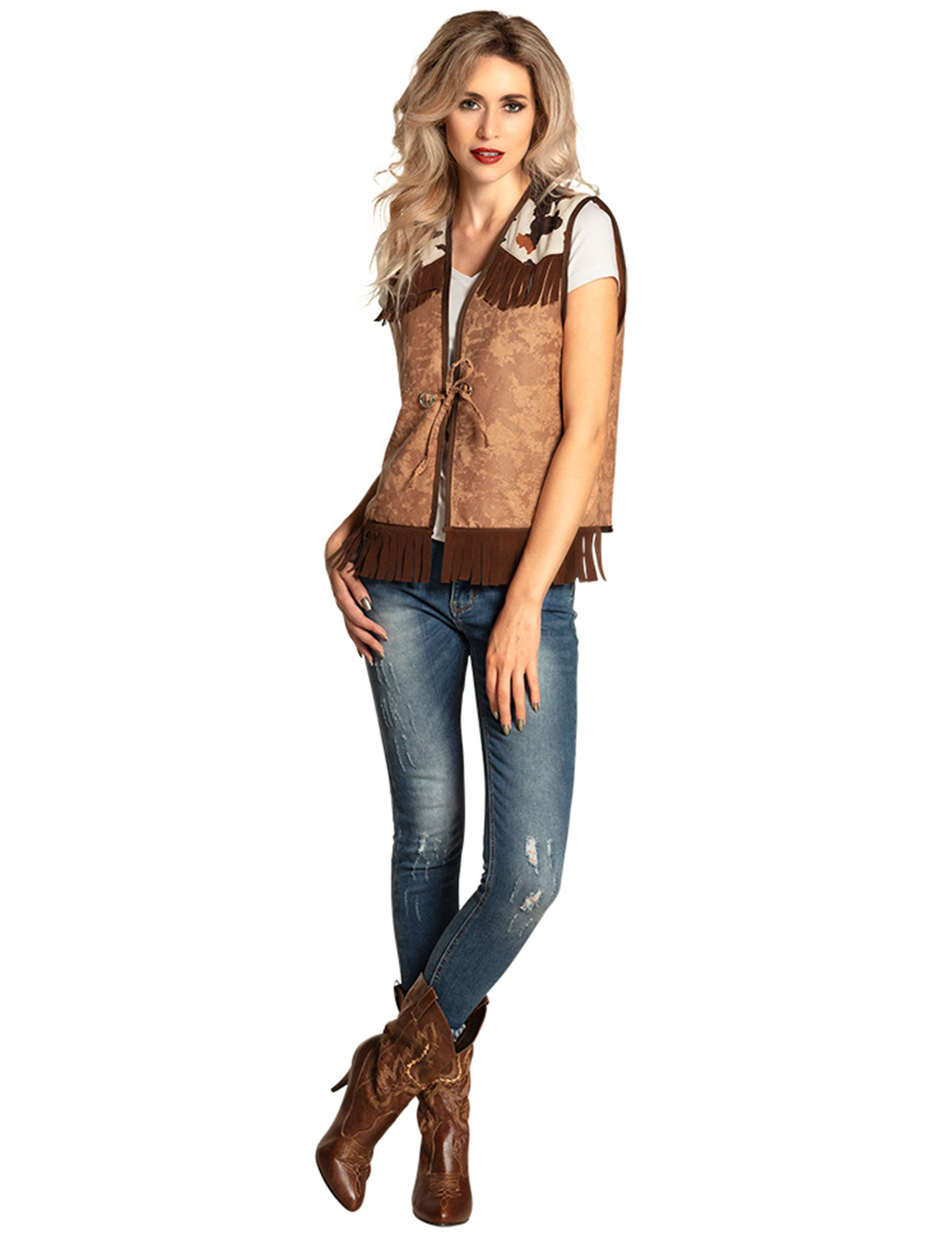 Veste western marron clair femme