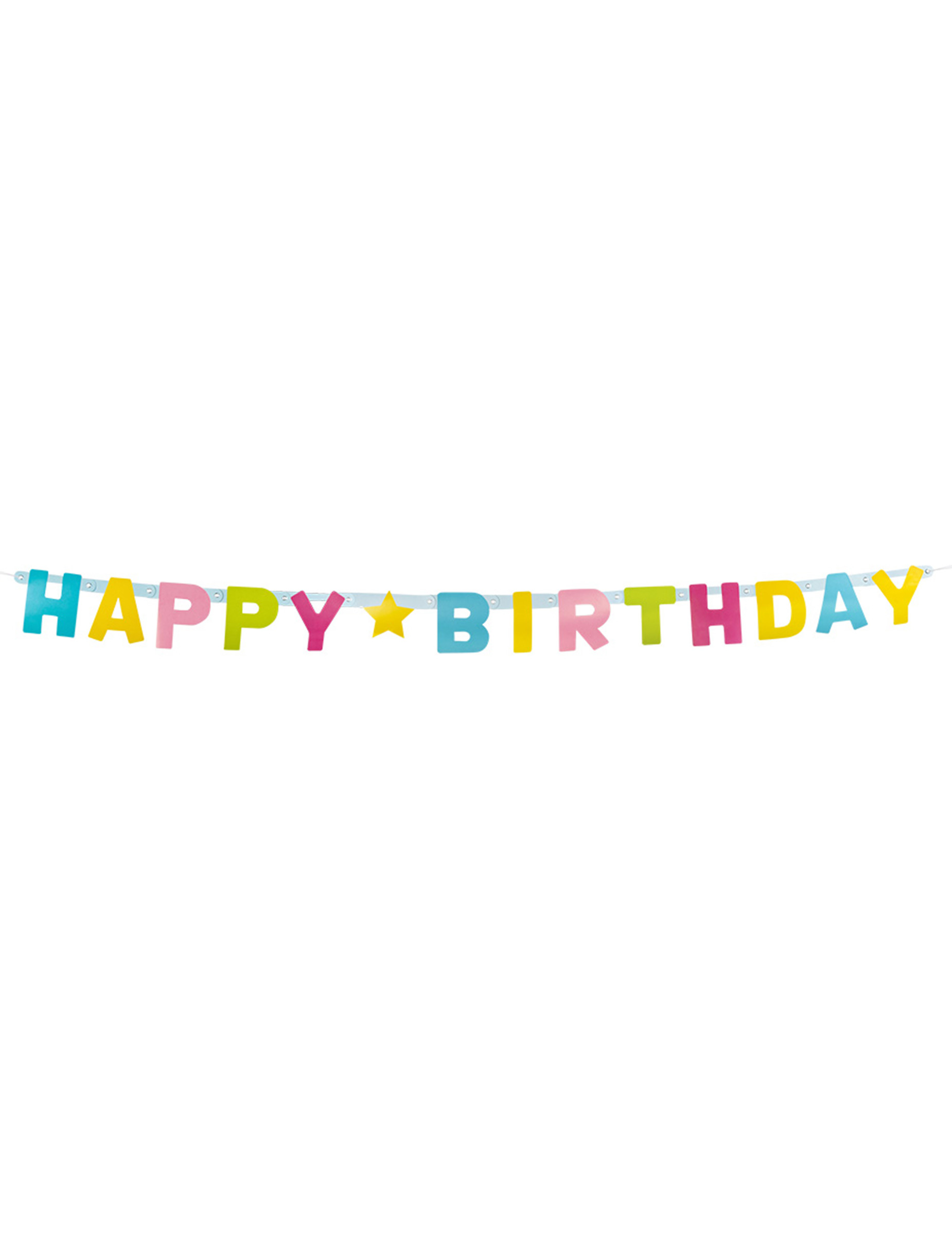 Guirlande lettres Happy Birthday en carton 150 cm