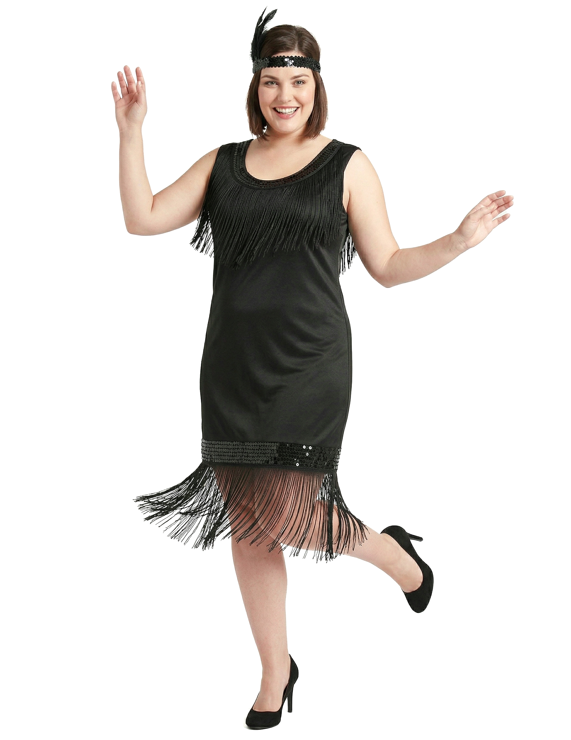 Déguisement grande taille robe Charleston noire femme