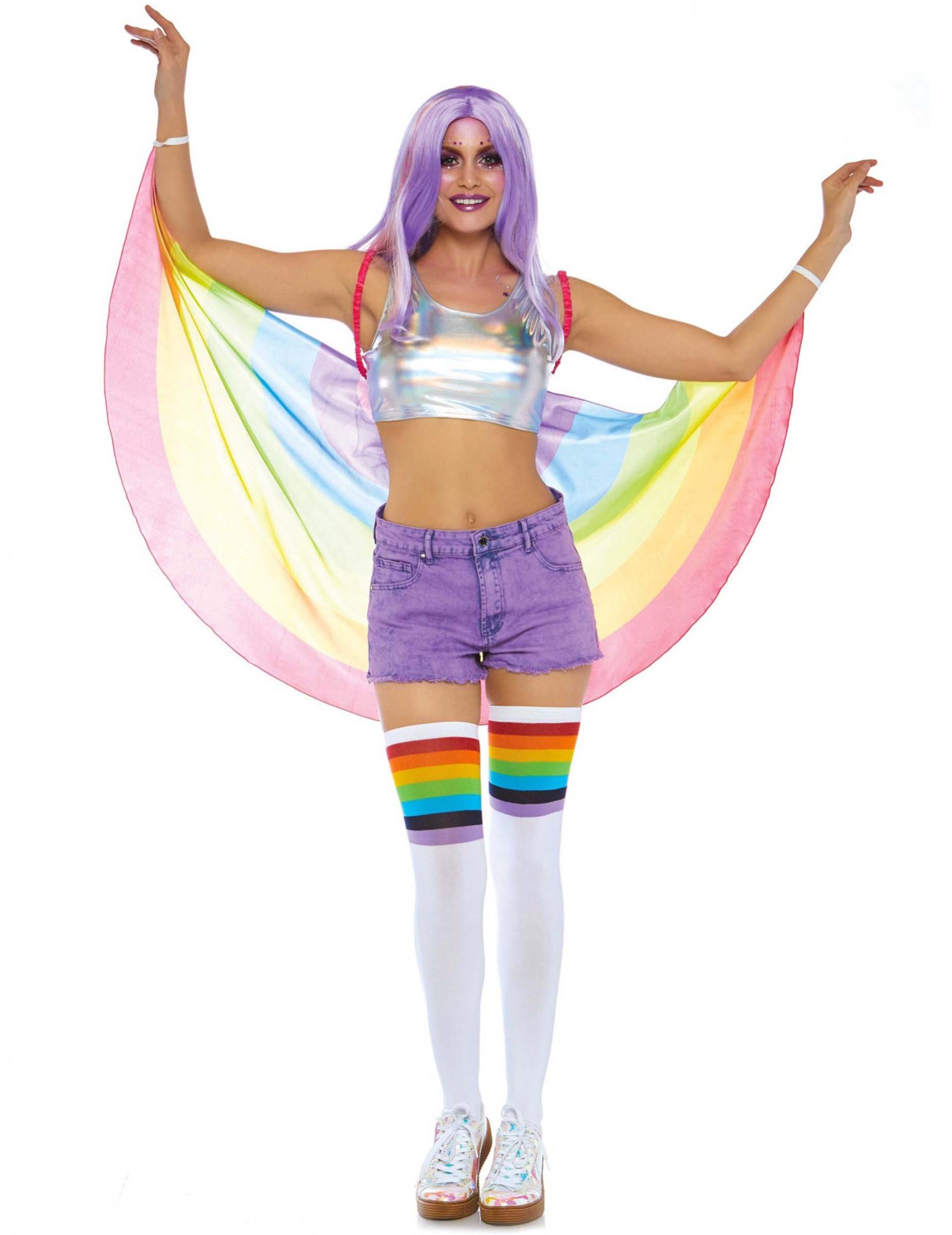 Cape arc-en-ciel adulte