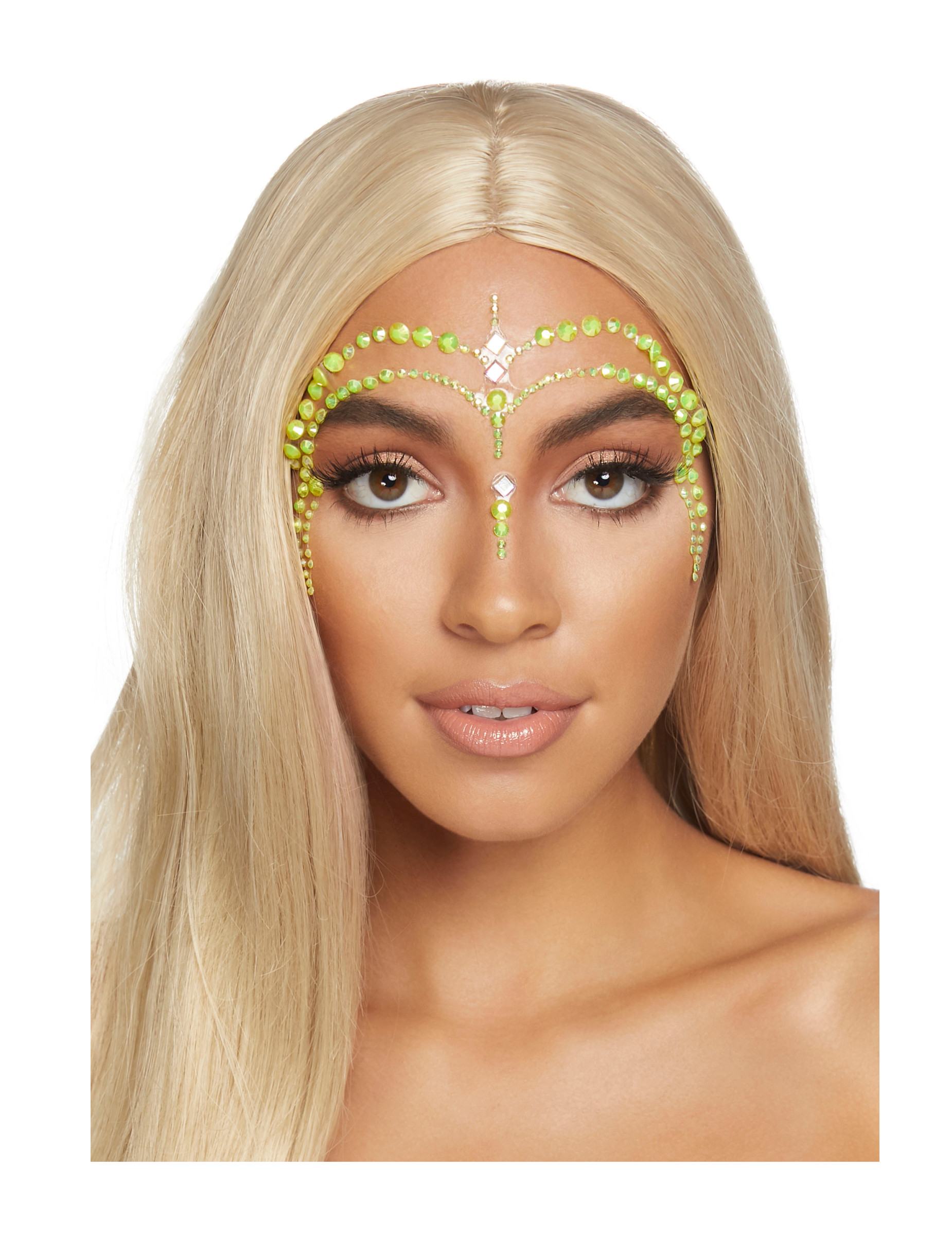 Bijoux pour visage adhésifs verts