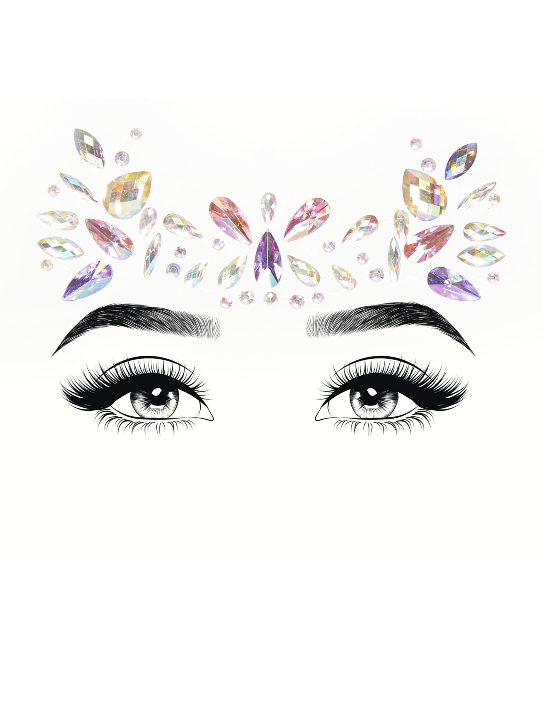Bijoux pour visage adhésifs pastels