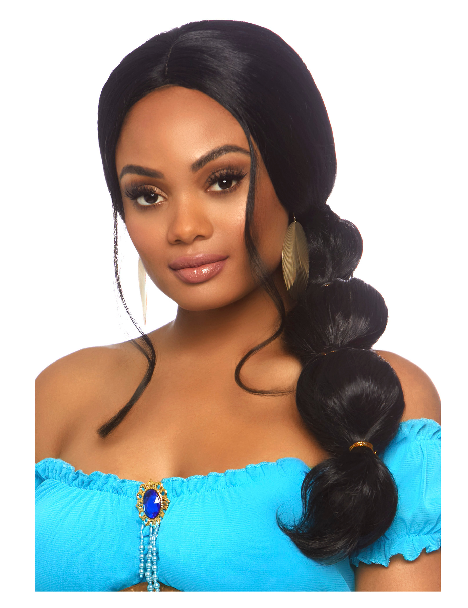 Perruque luxe longue noire princesse du désert femme