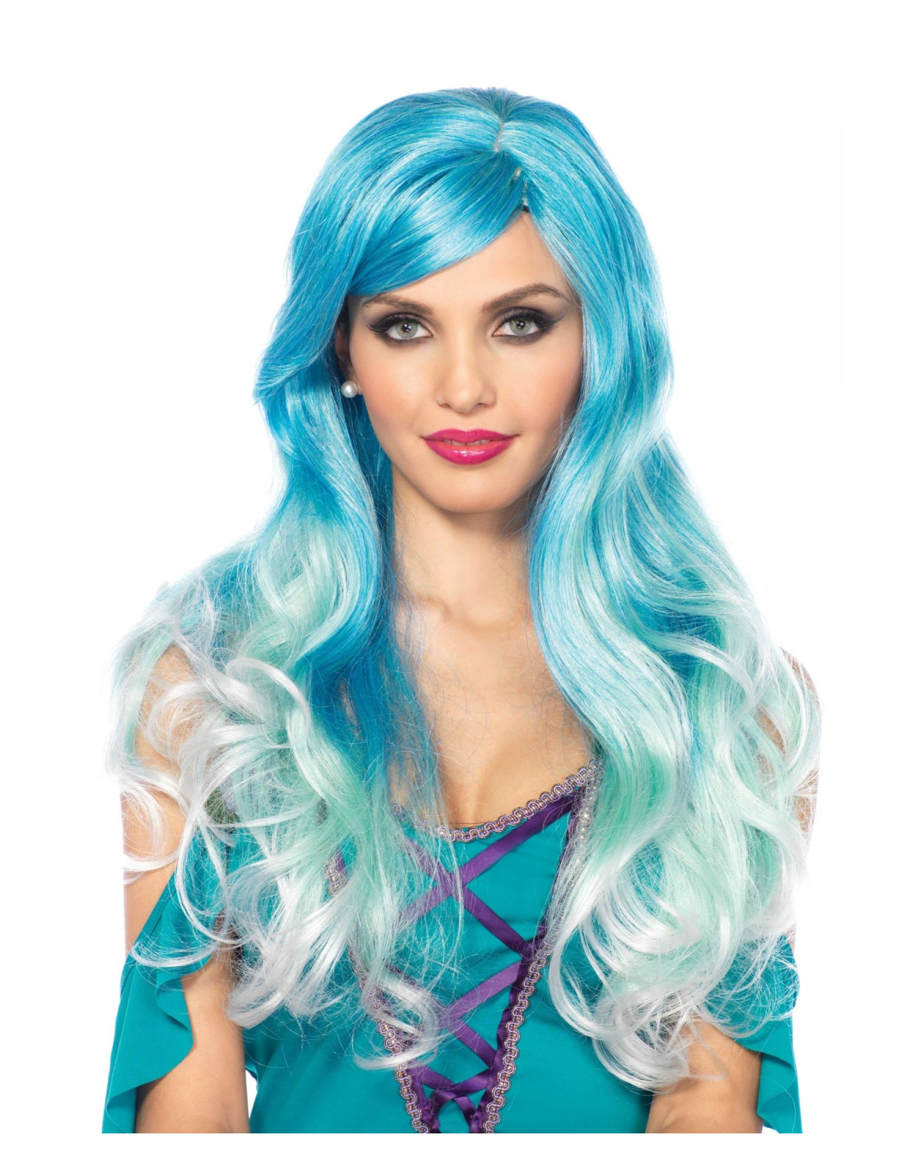 Perruque luxe blue sirène femme