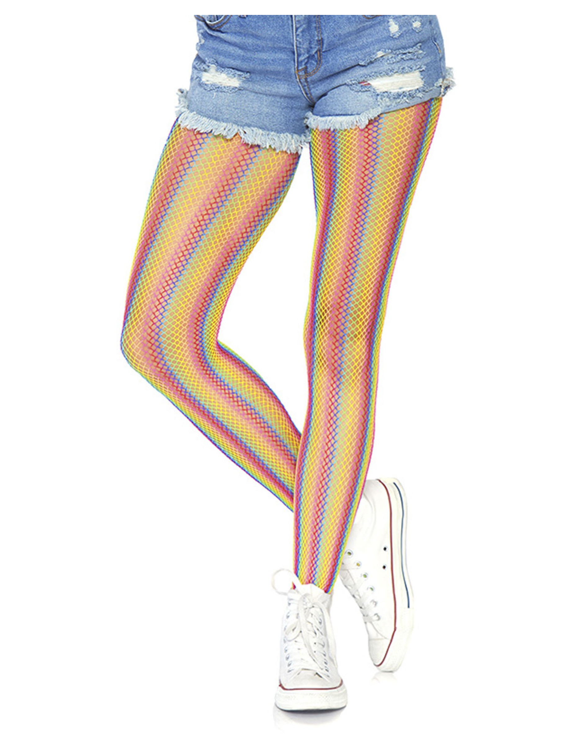 Collants résille arc-en-ciel femme
