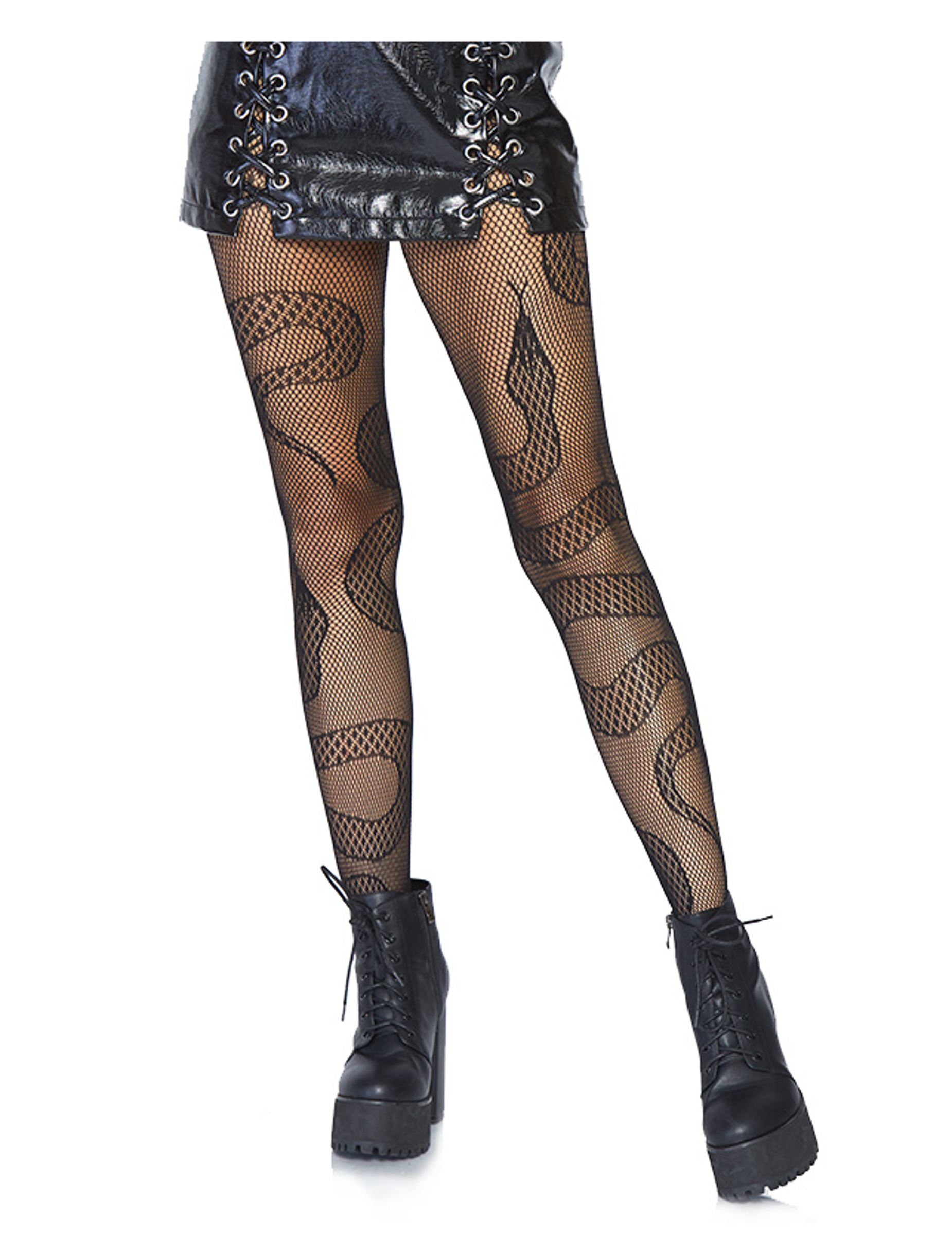 Collants résille serpents noirs femme
