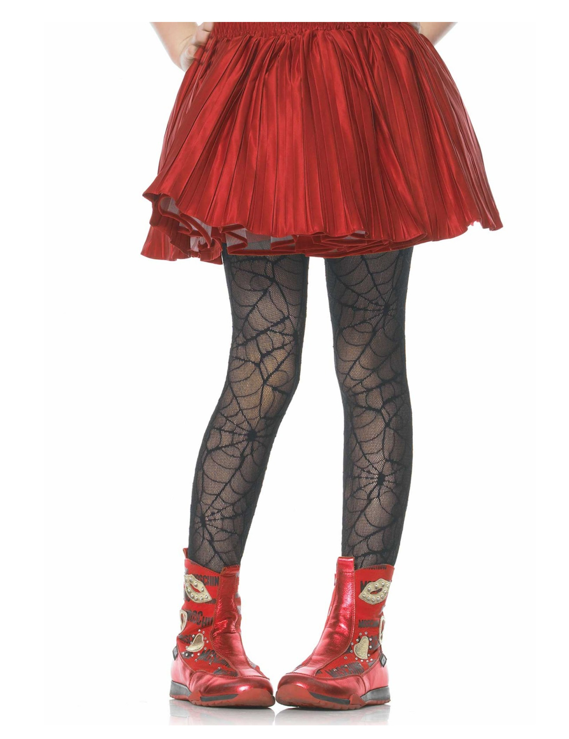 Collants toiles d'araignées noirs fille
